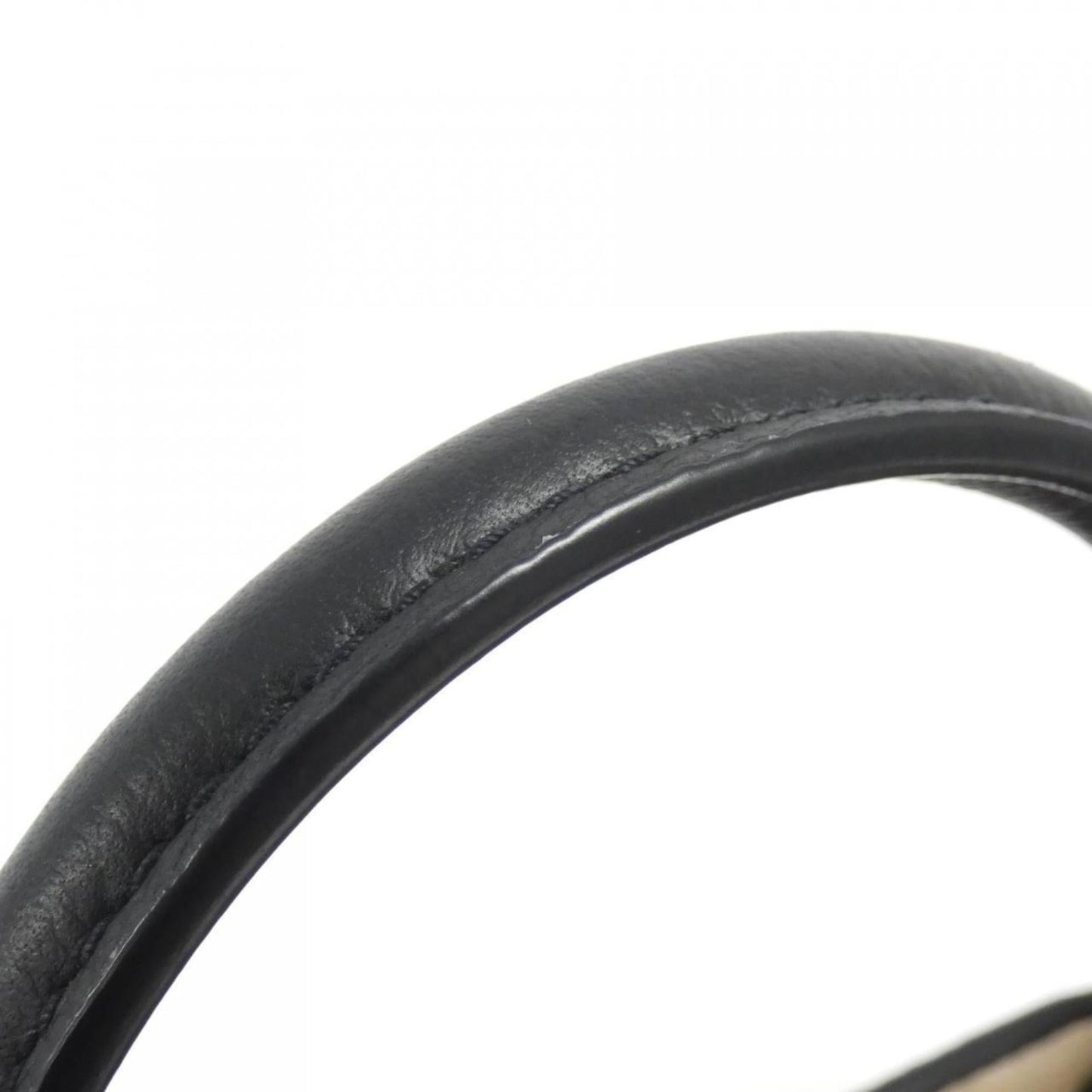 Louis Vuitton Beige Black Leather Handbag Shoulder Bag