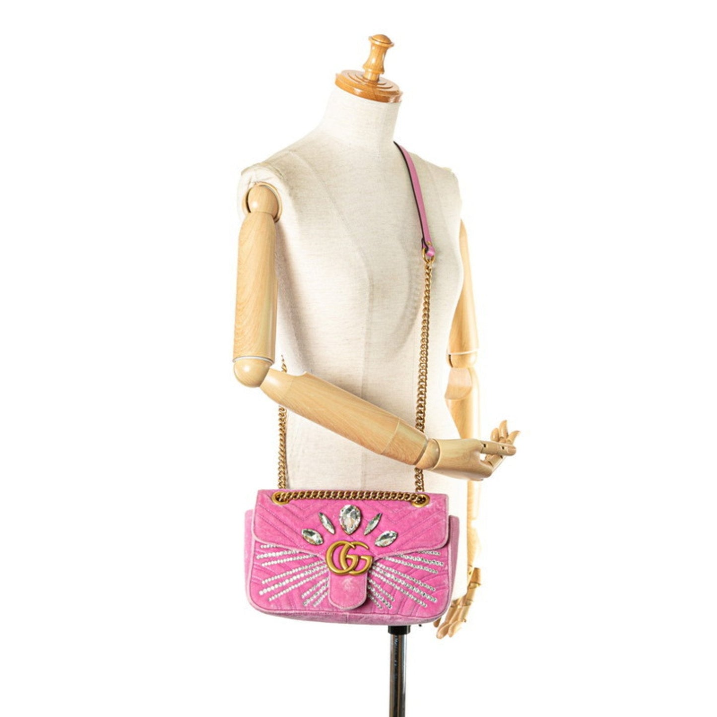 Gucci Pink Velvet Shoulder Bag