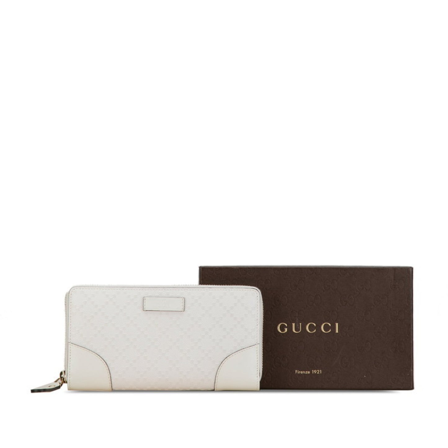 Gucci White Pvc Leather Long Wallet (Bi-Fold)