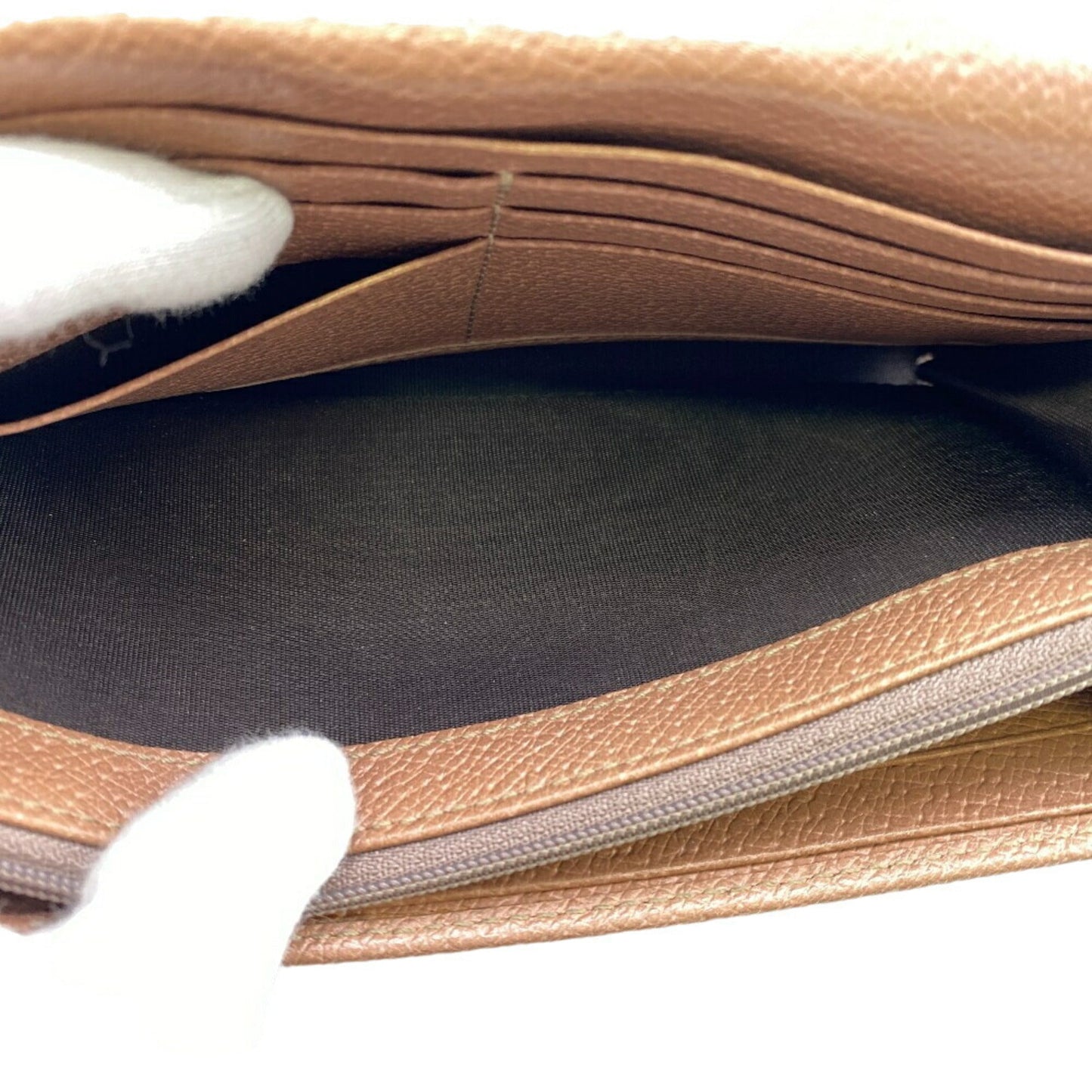 Gucci Beige Pink Canvas Leather Long Wallet (Bi-Fold)