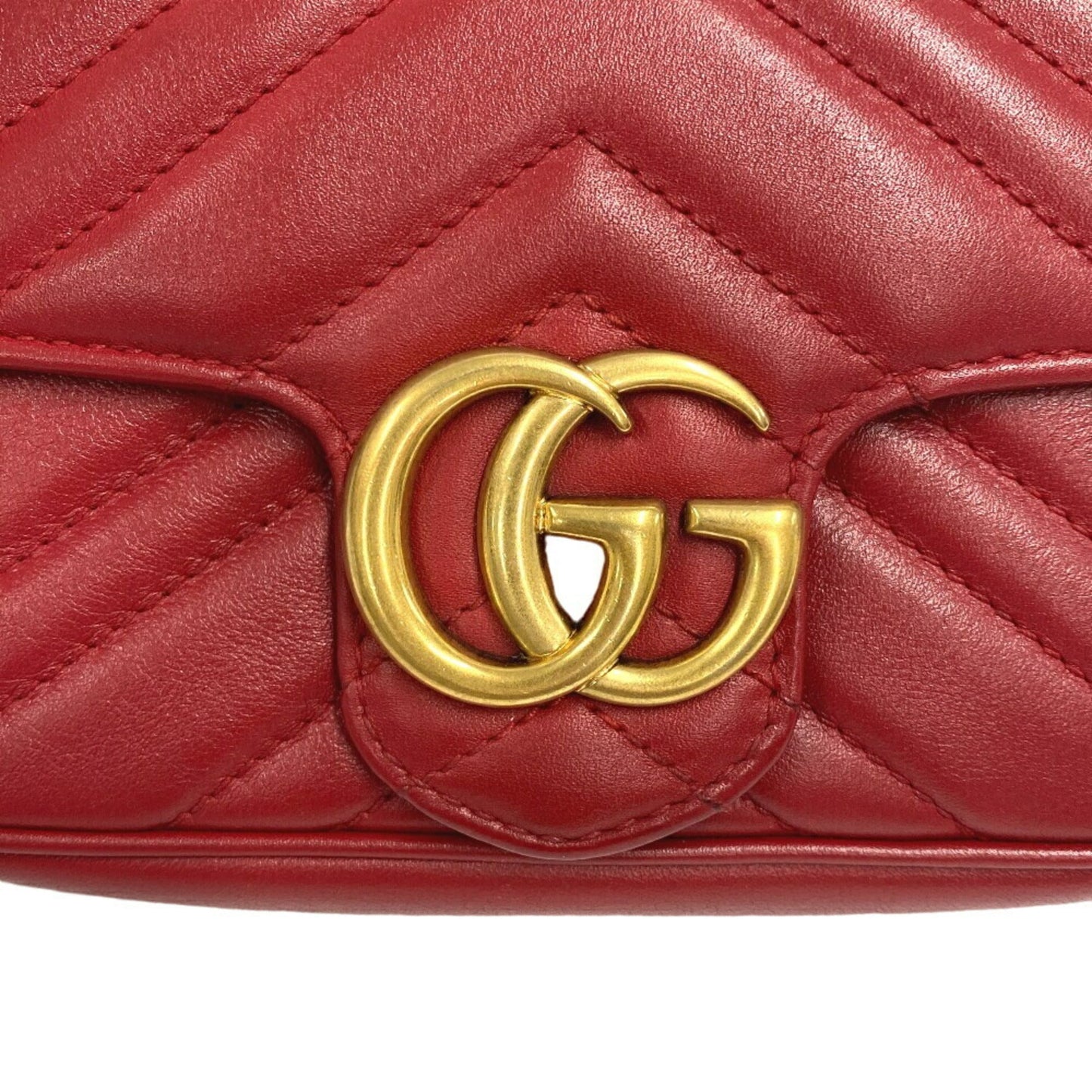 Gucci Red Color Leather Shoulder Bag