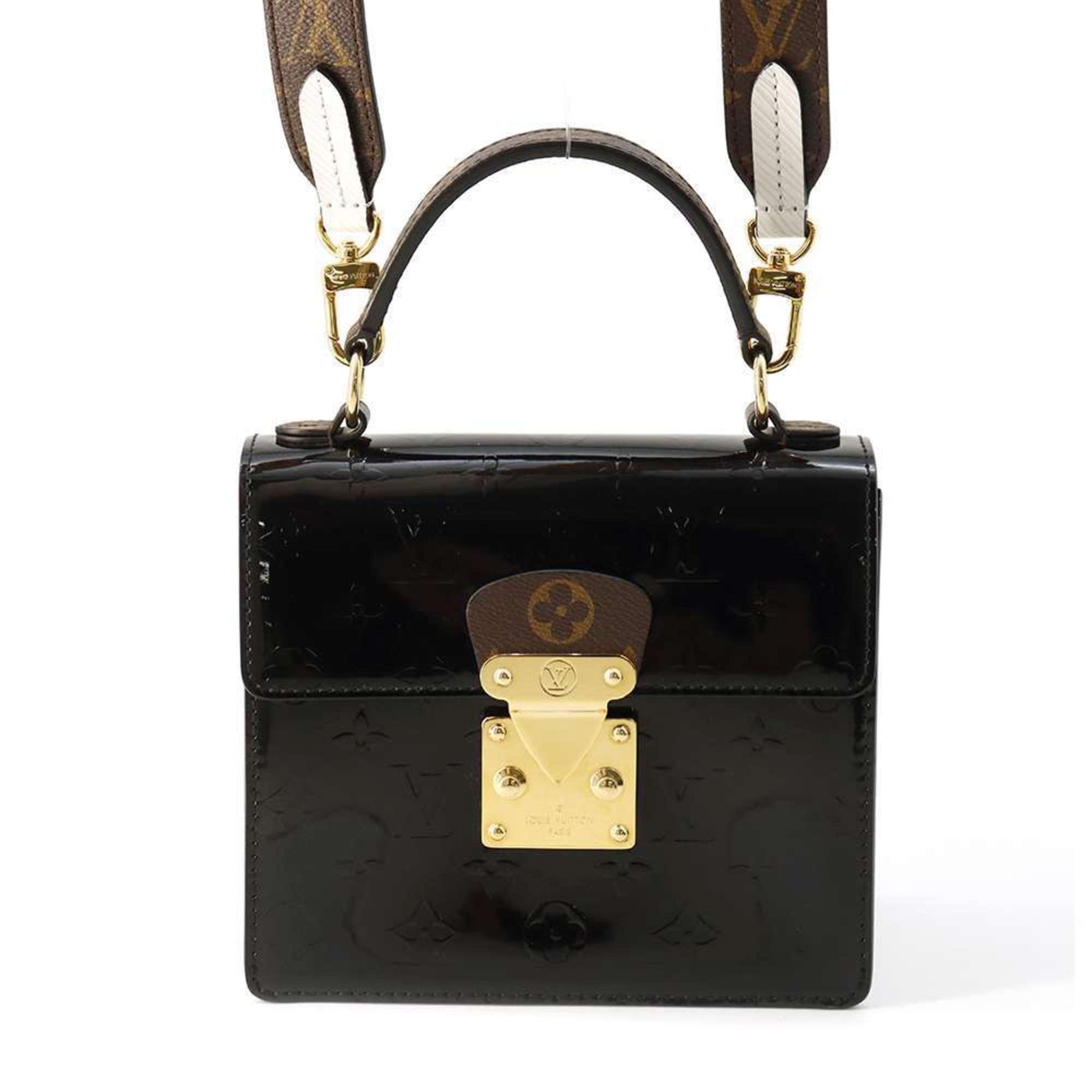 Louis Vuitton Epi Black Noir White Monogram Vernis Epi Leather Handbag Shoulder Bag ()