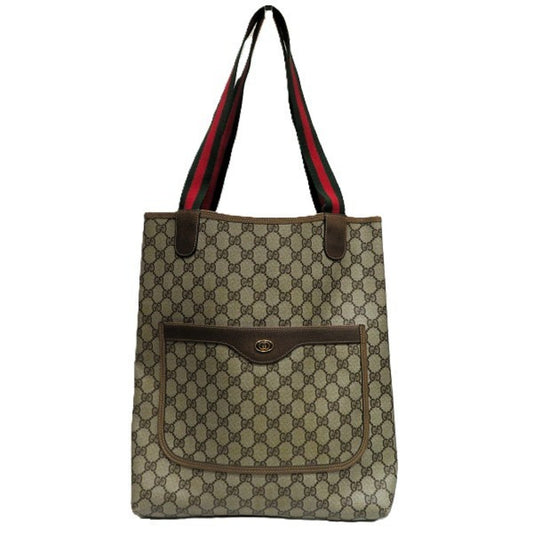 Gucci Beige Pvc Leather Shoulder Bag Tote Bag ()