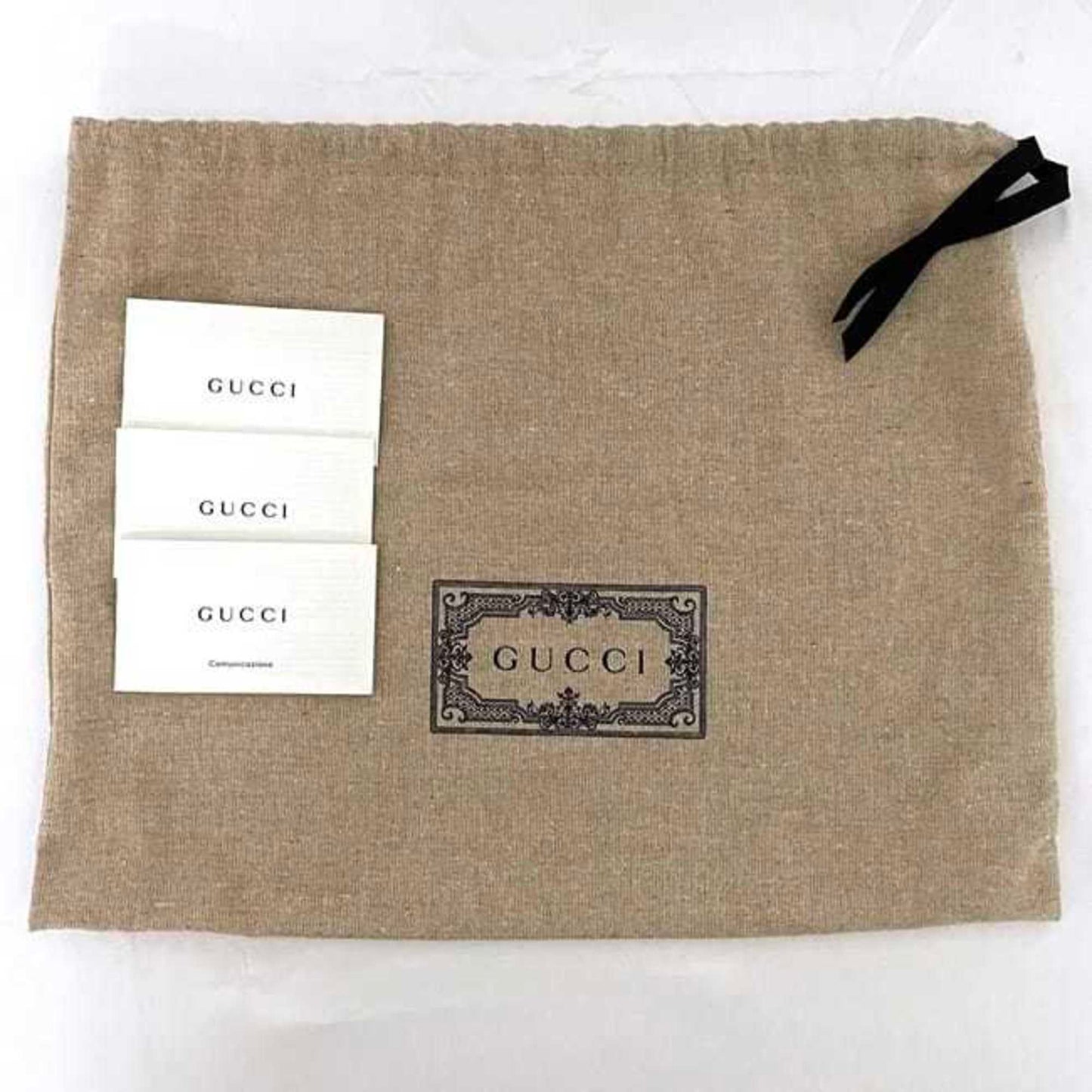 Gucci Beige Brown Canvas Leather Pochette Shoulder Bag