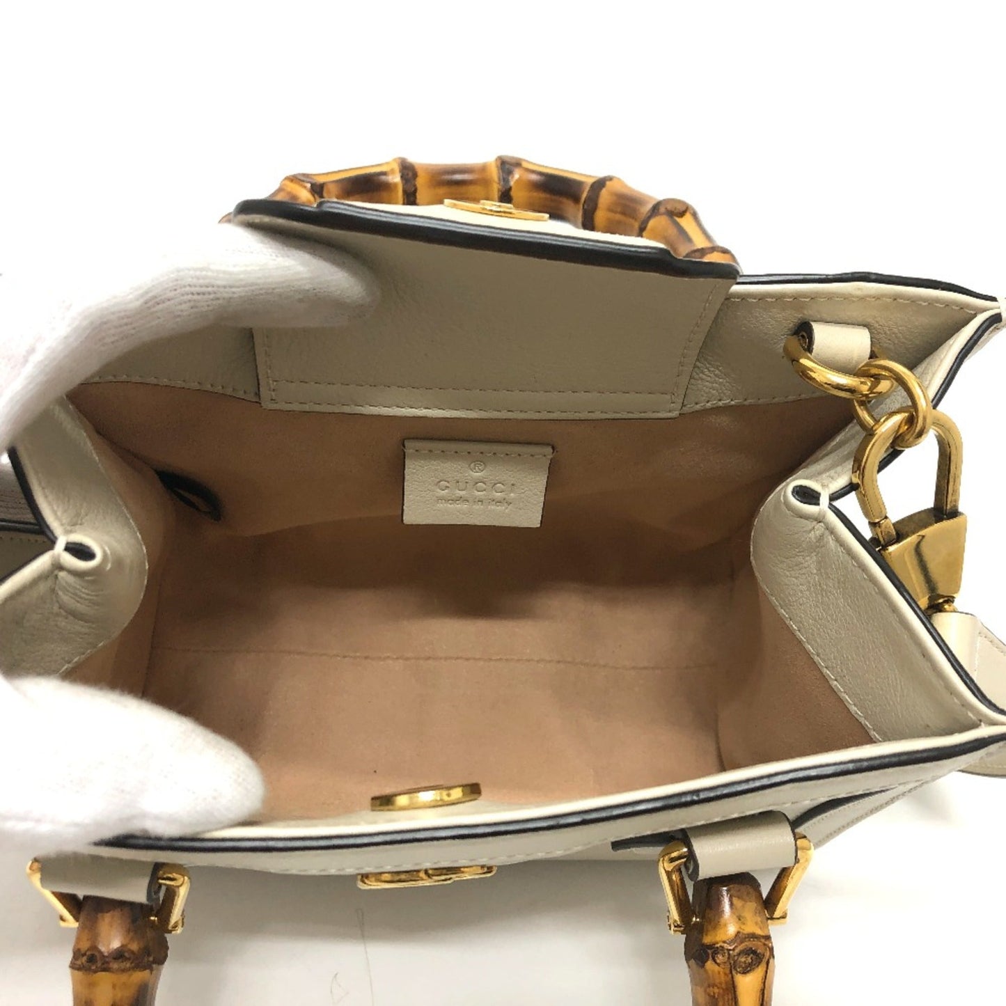 Gucci White Leather Shoulder Bag