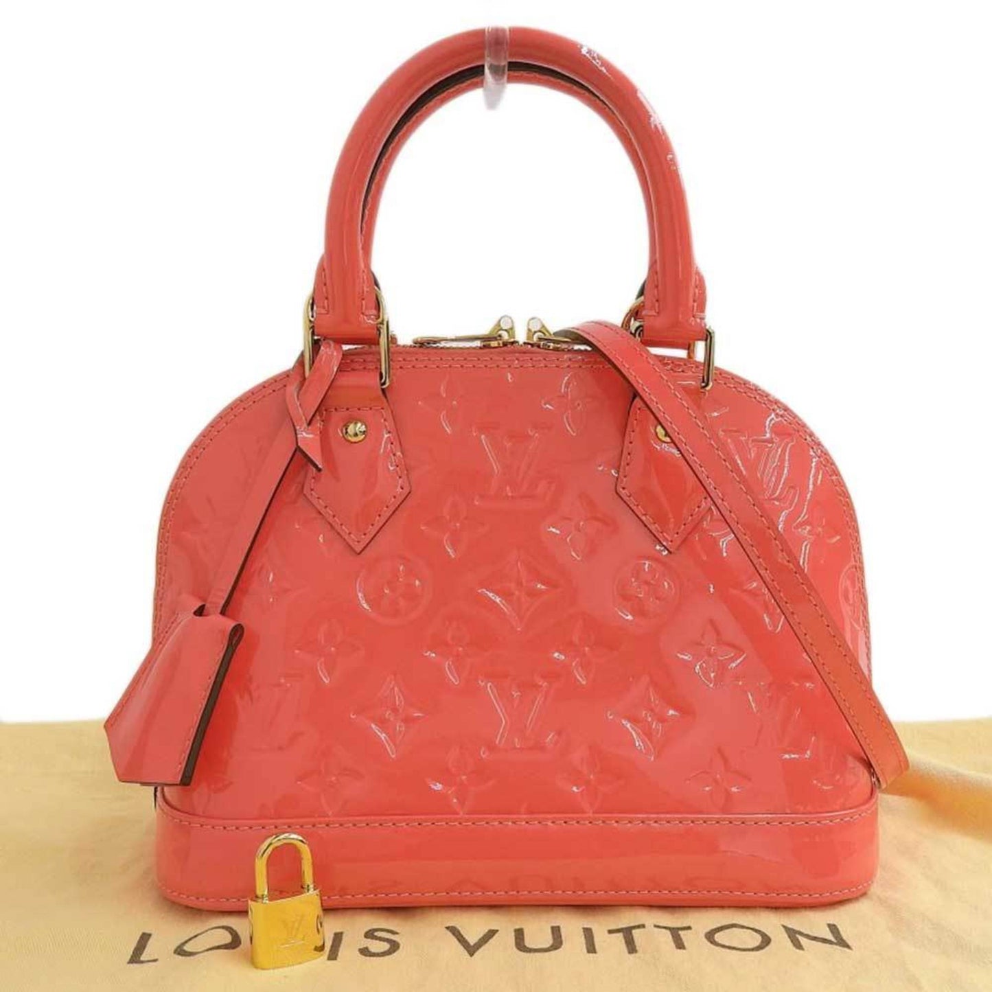 Louis Vuitton Rose Litchi Monogram Vernis Handbag Shoulder Bag ()
