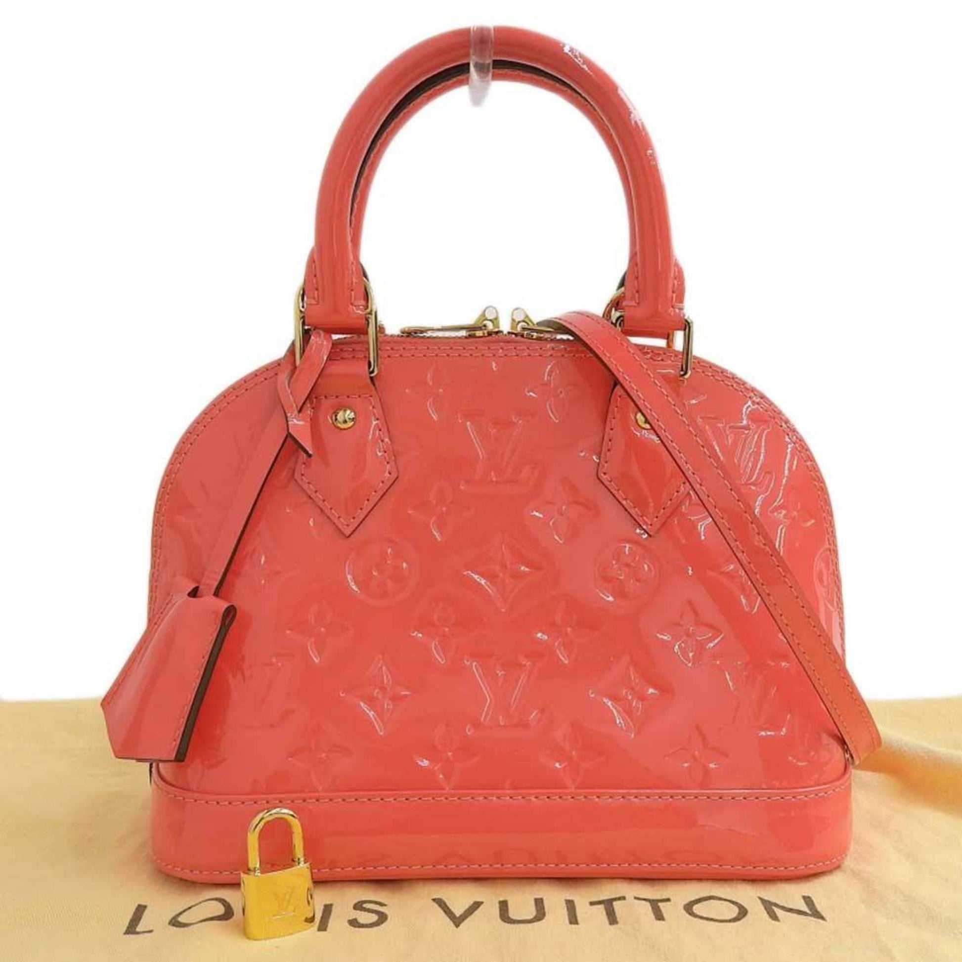 Louis Vuitton Rose Litchi Monogram Vernis Handbag Shoulder Bag ()