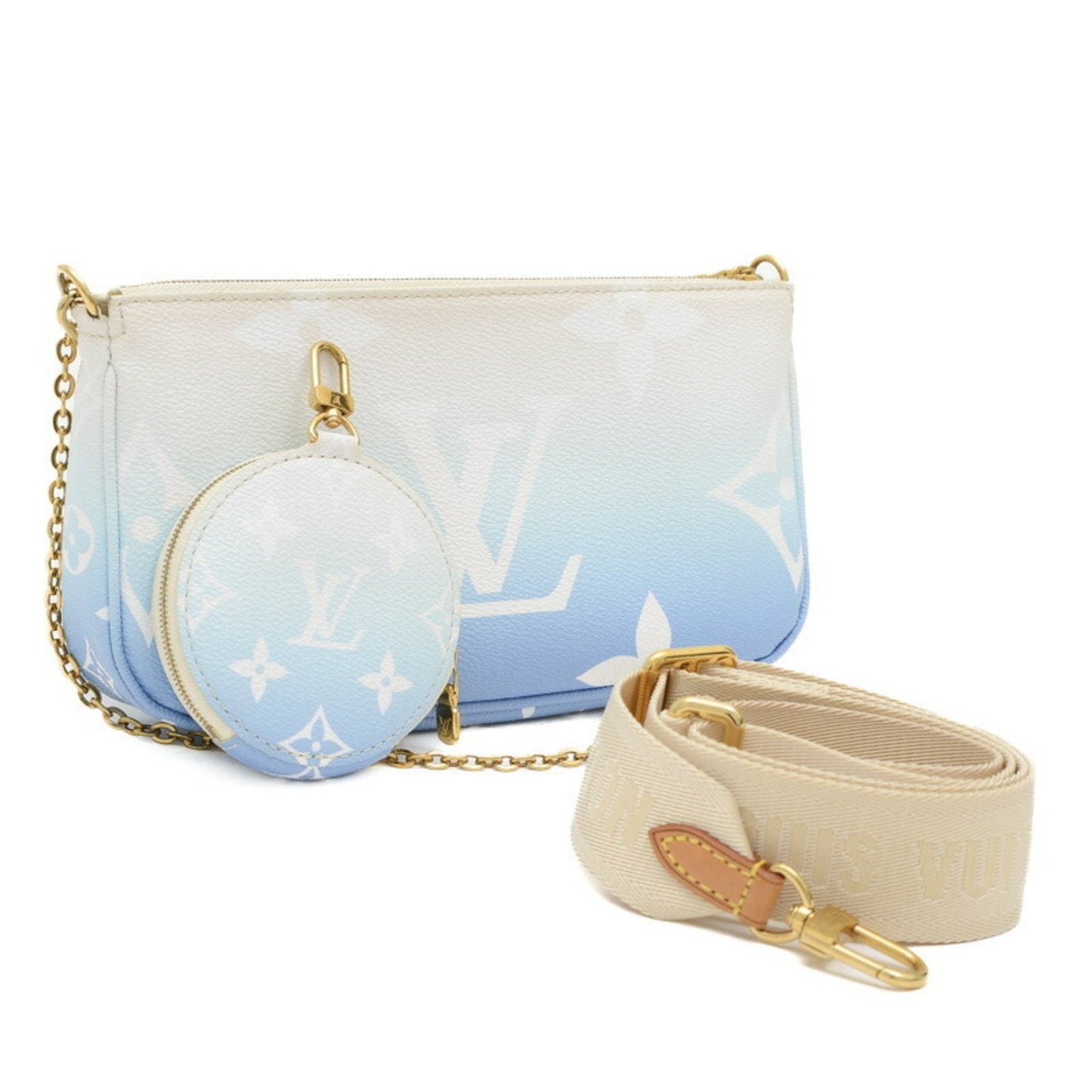Louis Vuitton Blue Monogram Pochette Shoulder Bag