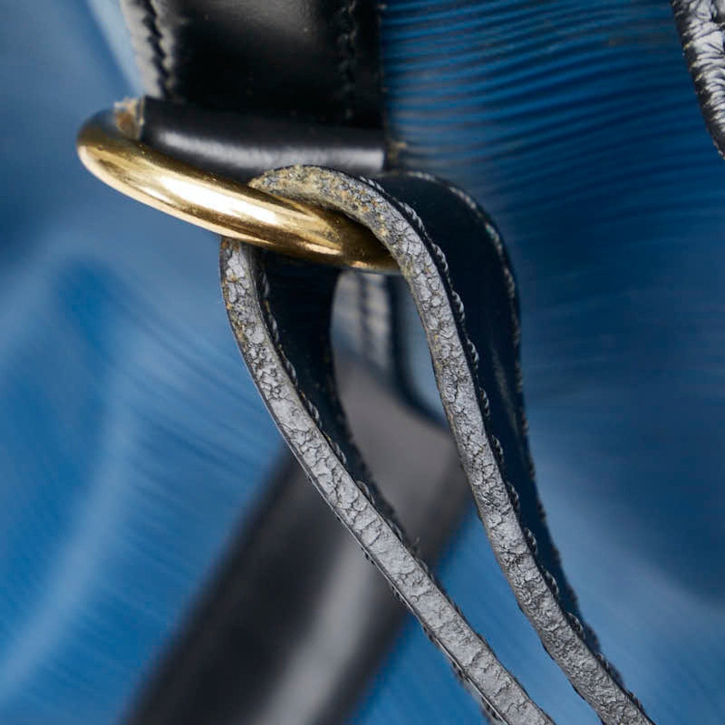 Louis Vuitton Epi Noir Toledo Blue Epi Leather Shoulder Bag