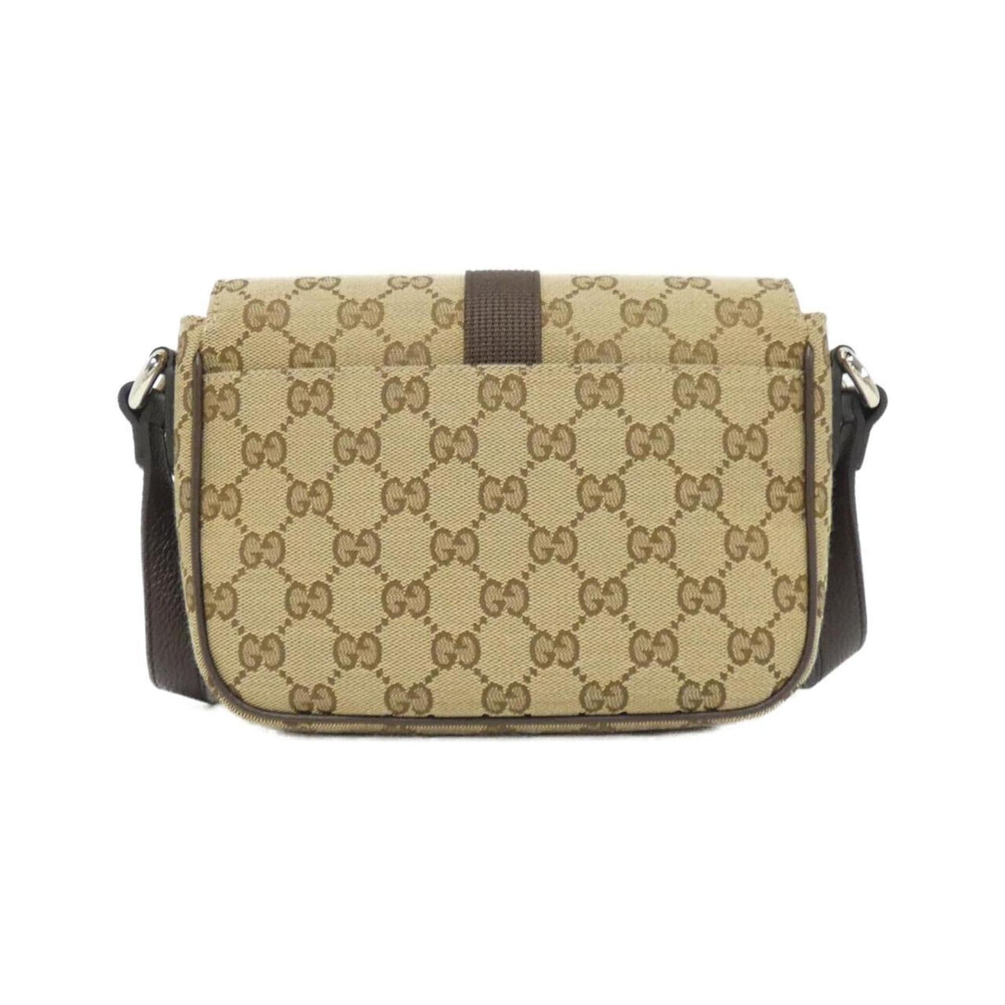 Gucci Gg Canvas Beige Brown Gg Canvas Leather Shoulder Bag