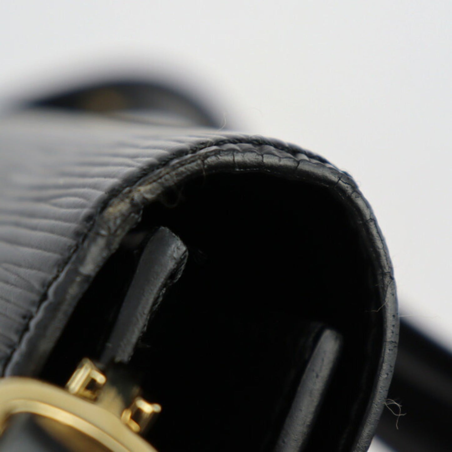 Louis Vuitton Black Epi Leather Handbag Shoulder Bag Tote Bag