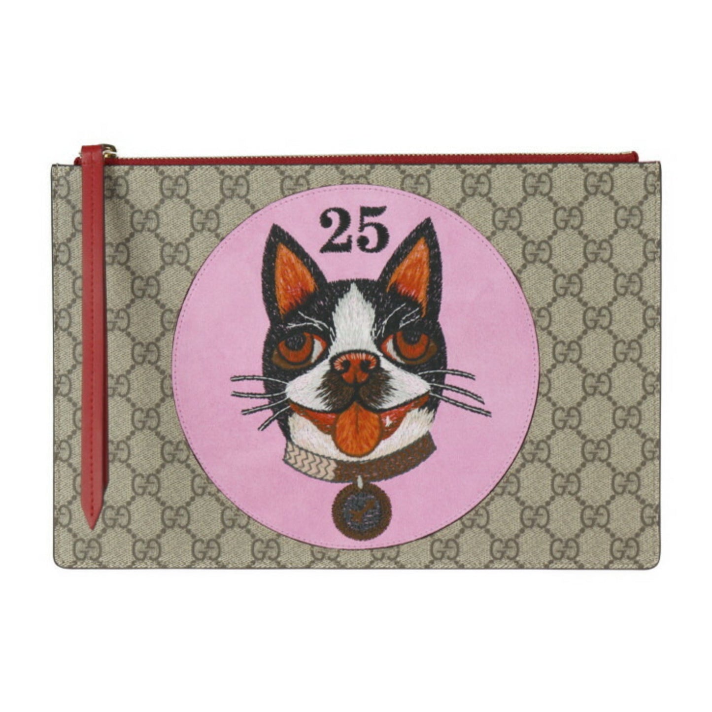 Gucci Beige Multi-Color Red Color Gg Supreme Clutch Bag ()