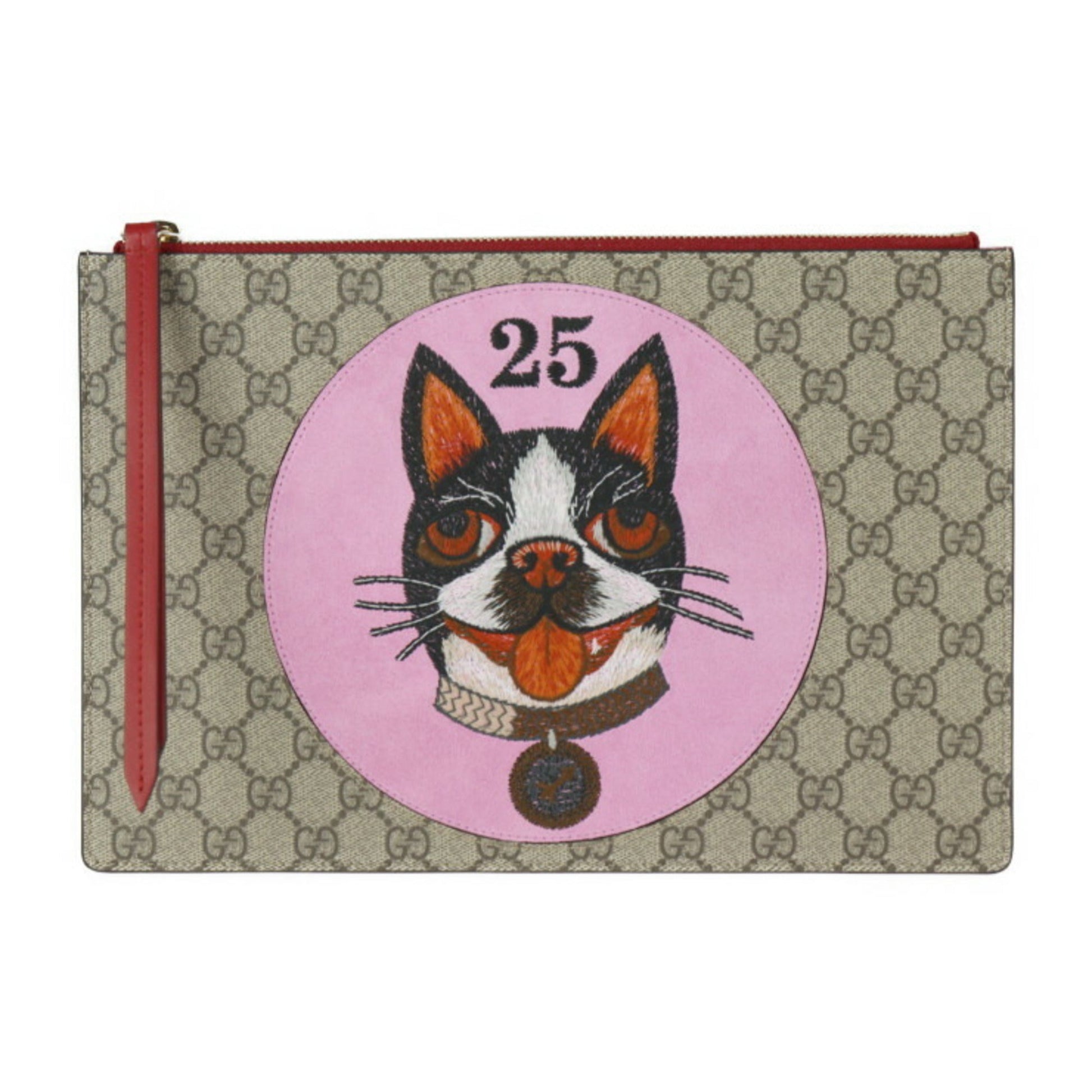 Gucci Beige Multi-Color Red Color Gg Supreme Clutch Bag ()