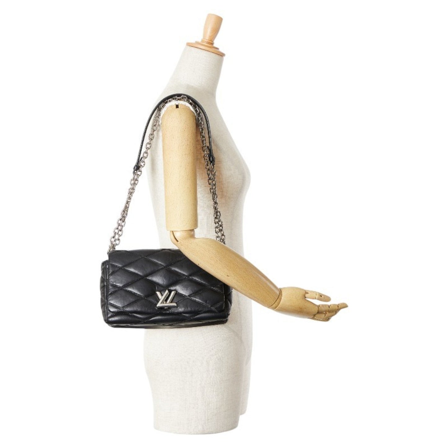 Louis Vuitton Malletage Black Noir Leather Shoulder Bag