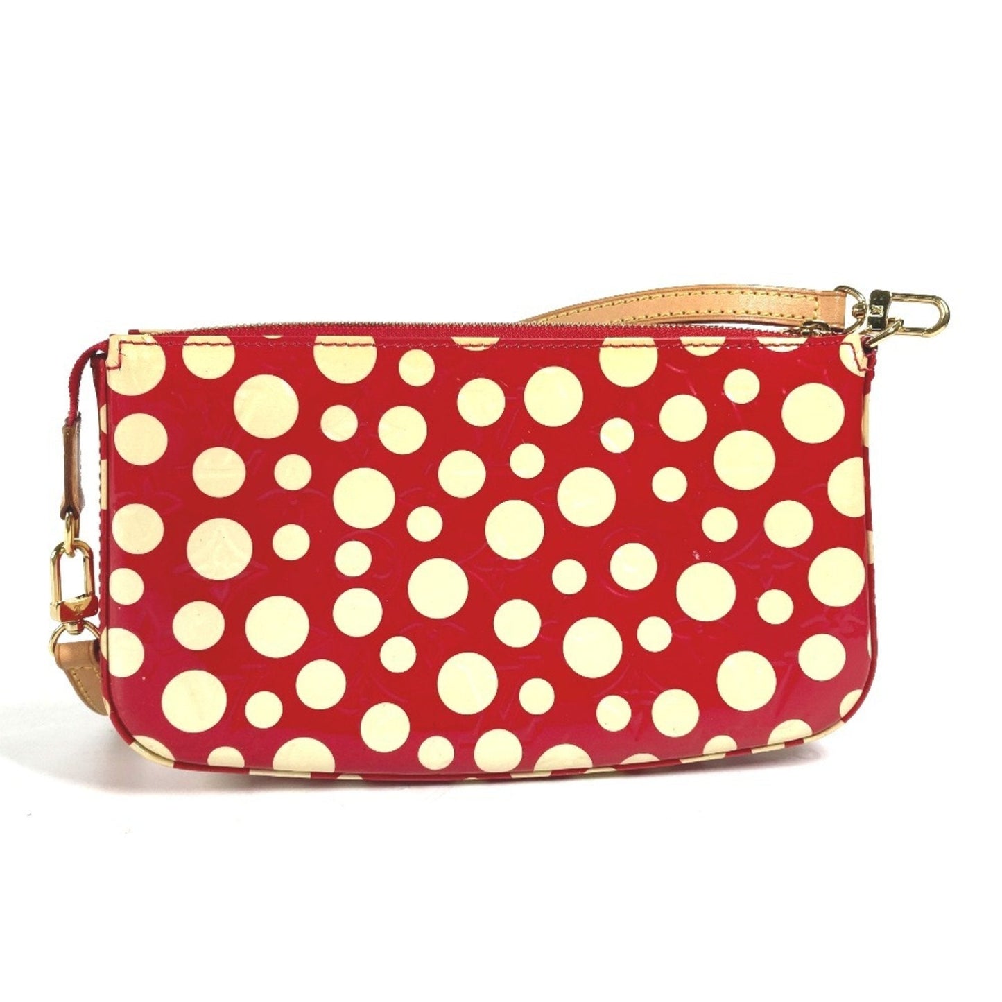 Louis Vuitton Red Color White Patent Leather Pochette Pouch Shoulder Bag