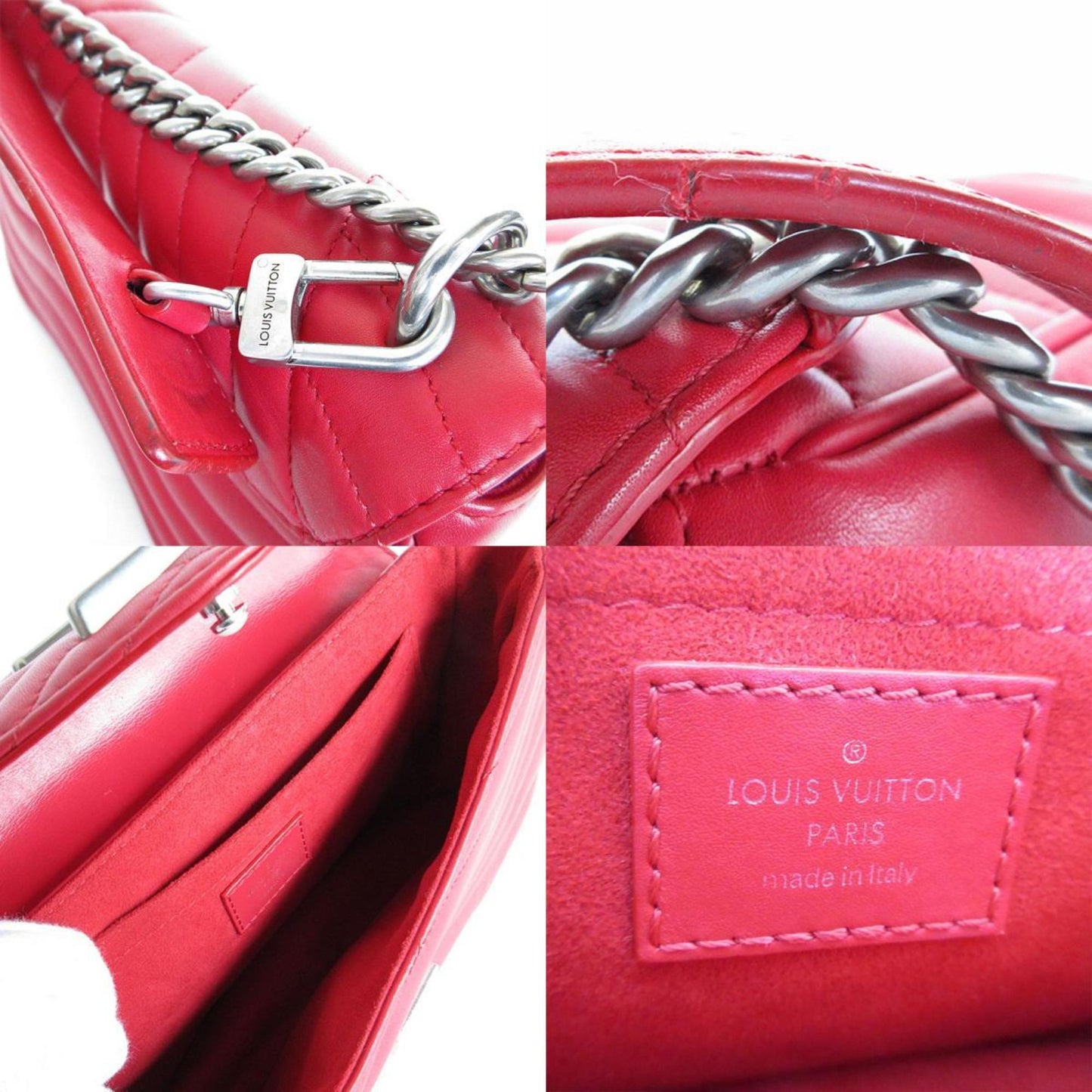 Louis Vuitton Red Color Leather Handbag Shoulder Bag