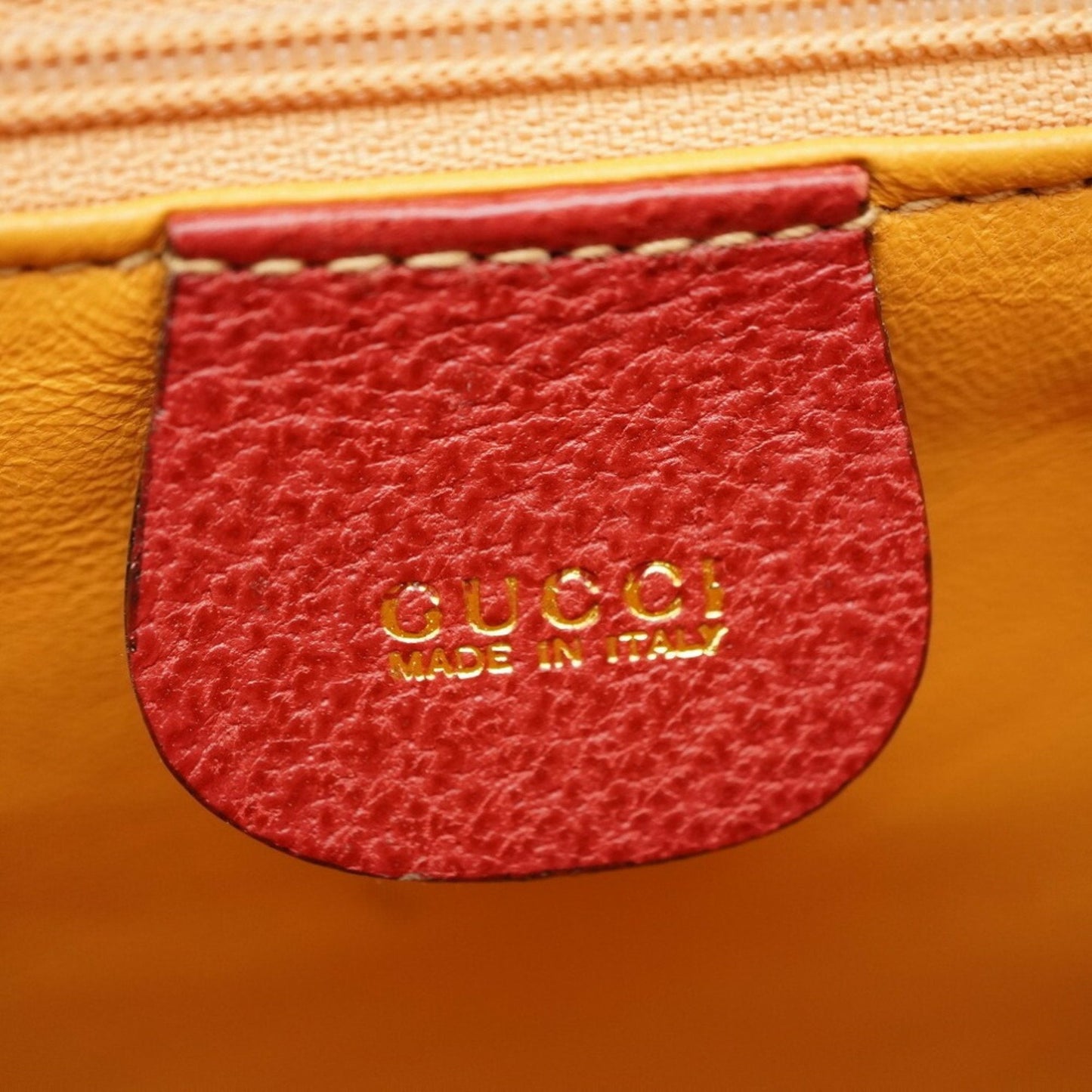 Gucci Bamboo Red Color Leather Handbag