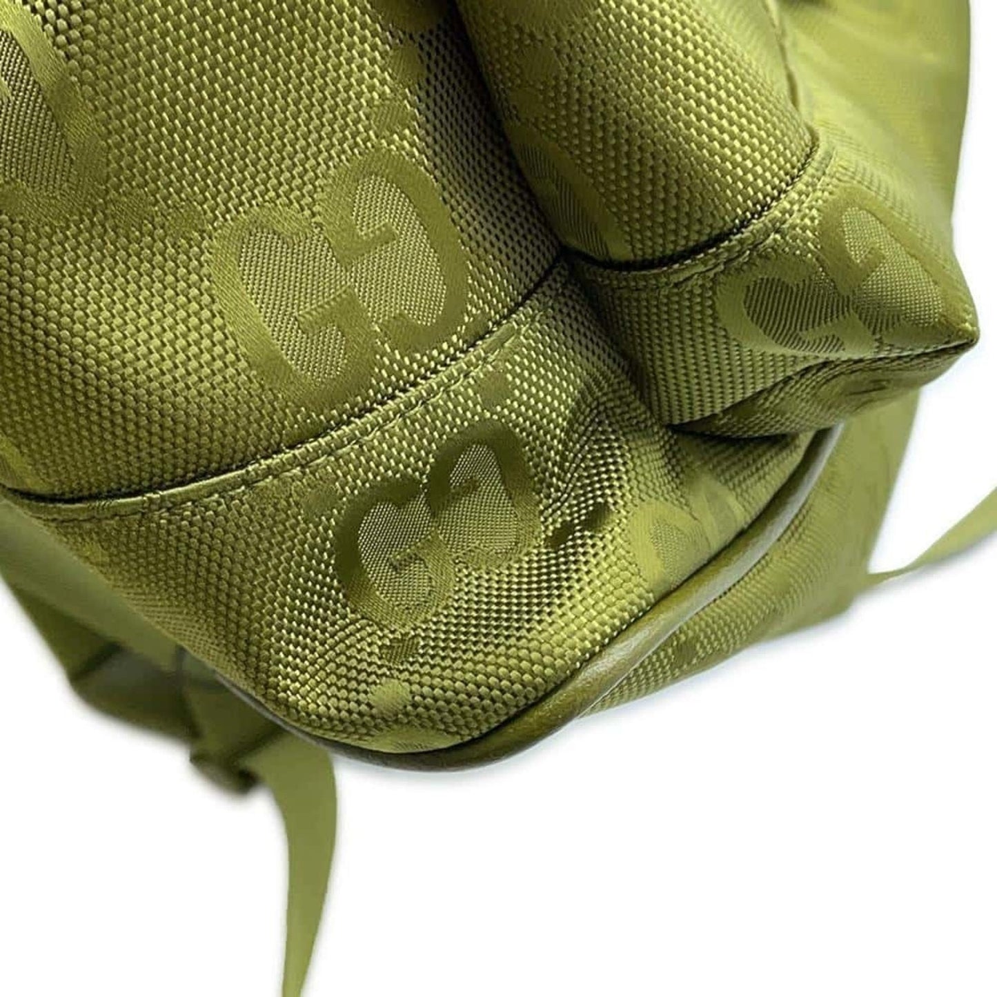 Gucci Khaki Nylon Leather Backpack