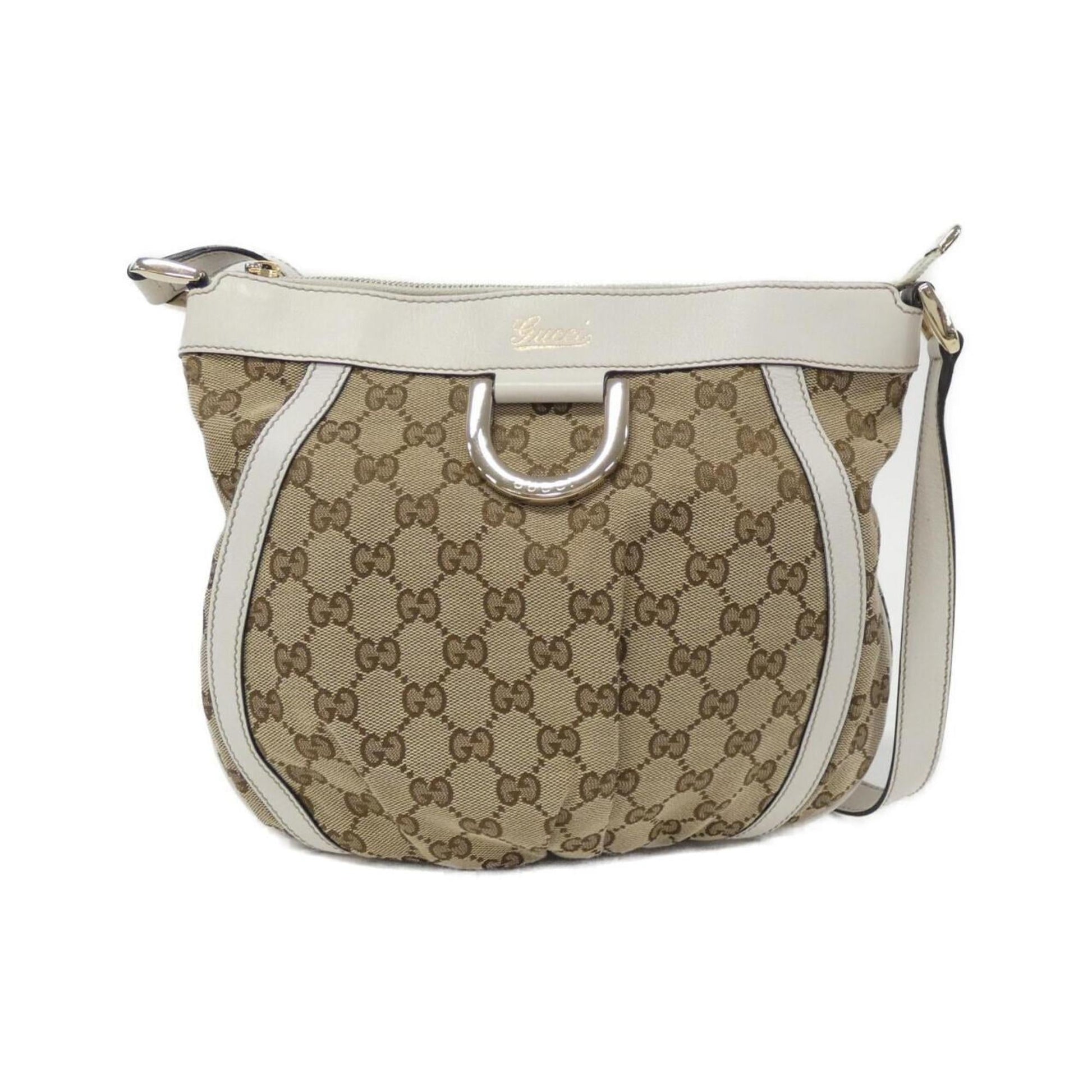 Gucci Beige White Gg Canvas Shoulder Bag ()