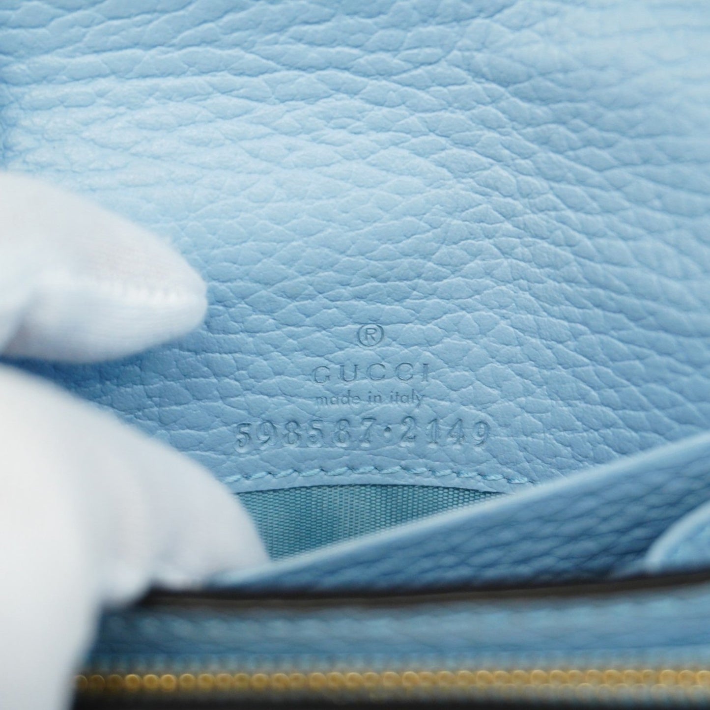 Gucci Blue Brown Pvc Leather Wallet (Tri-Fold)