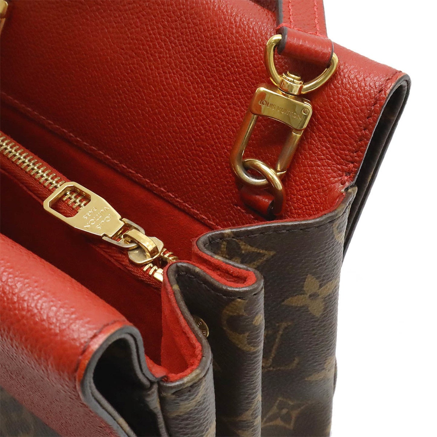 Louis Vuitton Cerise Red Color Monogram Leather Handbag Shoulder Bag