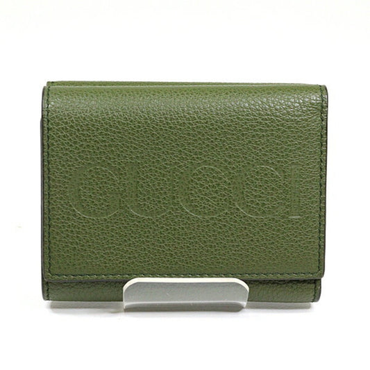 Gucci Green Khaki Leather Wallet (Tri-Fold) ()