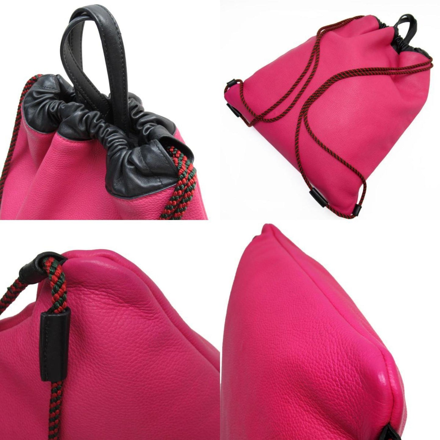 Gucci Black Pink Leather Backpack