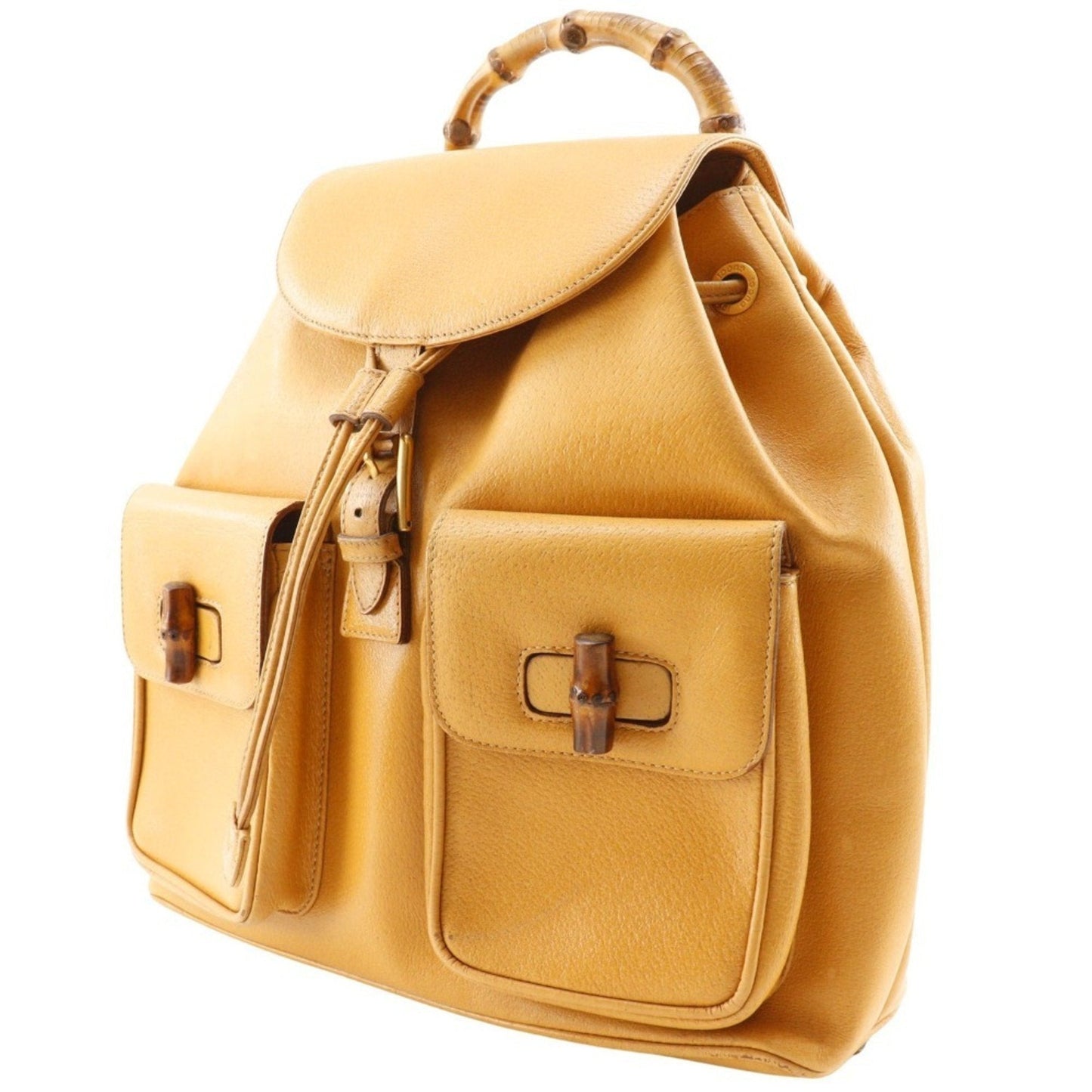 Gucci Yellow Leather Backpack