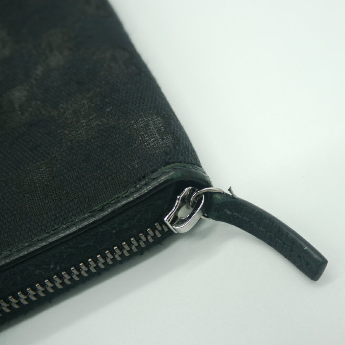 Gucci Black Canvas Leather Long Wallet (Bi-Fold)