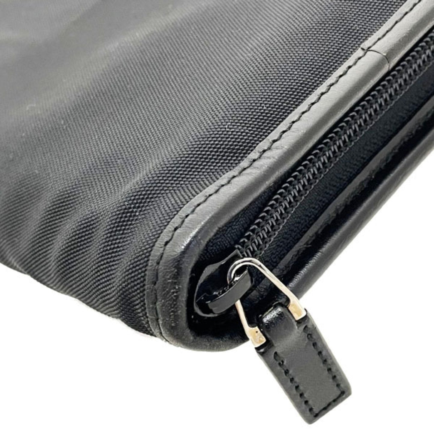 Gucci Black Nylon Leather Pouch