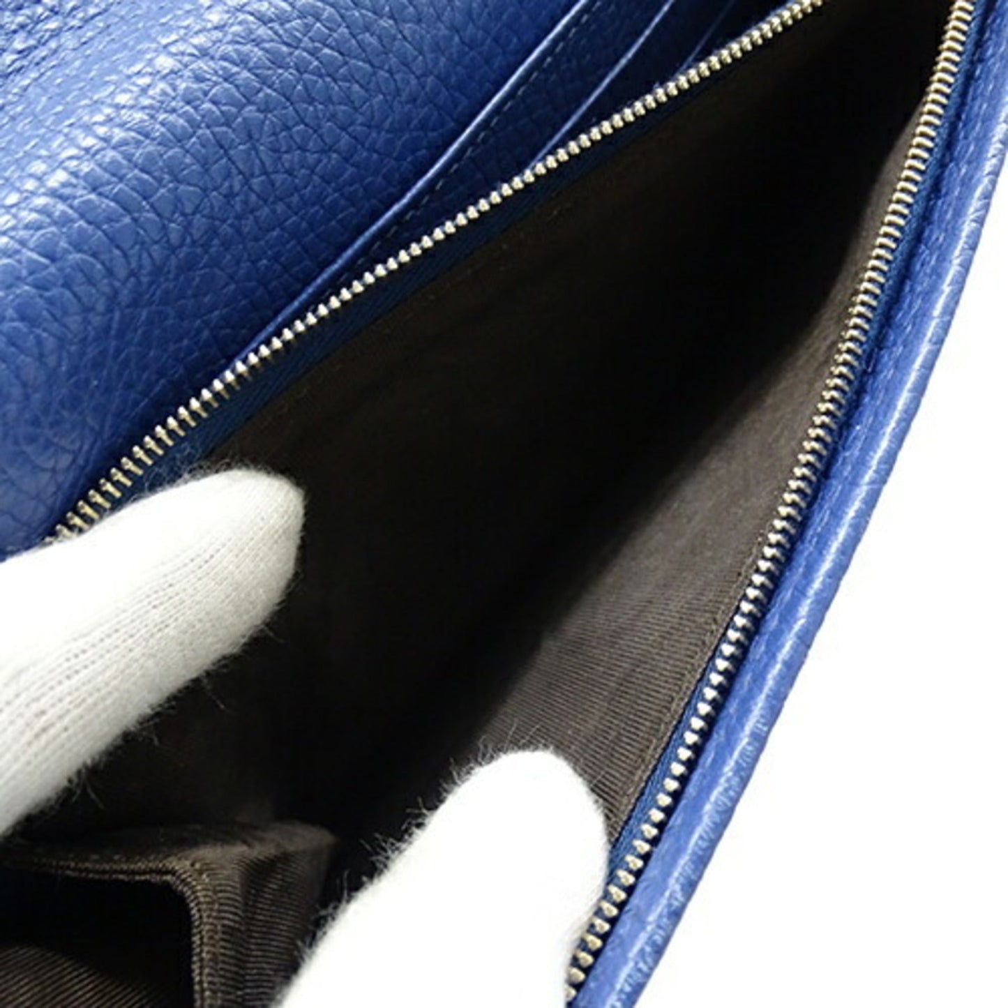 Gucci Blue Leather Chain/Shoulder Wallet