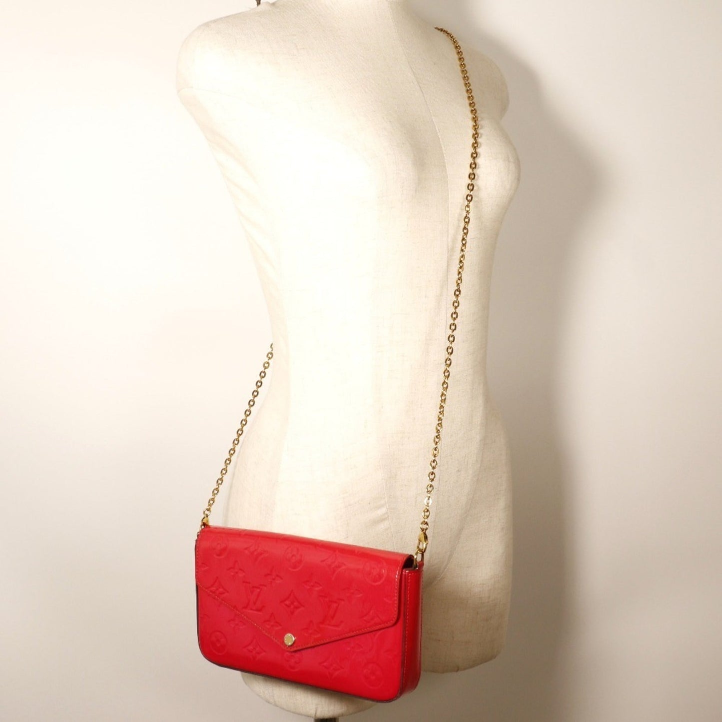 Louis Vuitton Monogram Vernis Hot Pink Monogram Vernis Chain/Shoulder Wallet