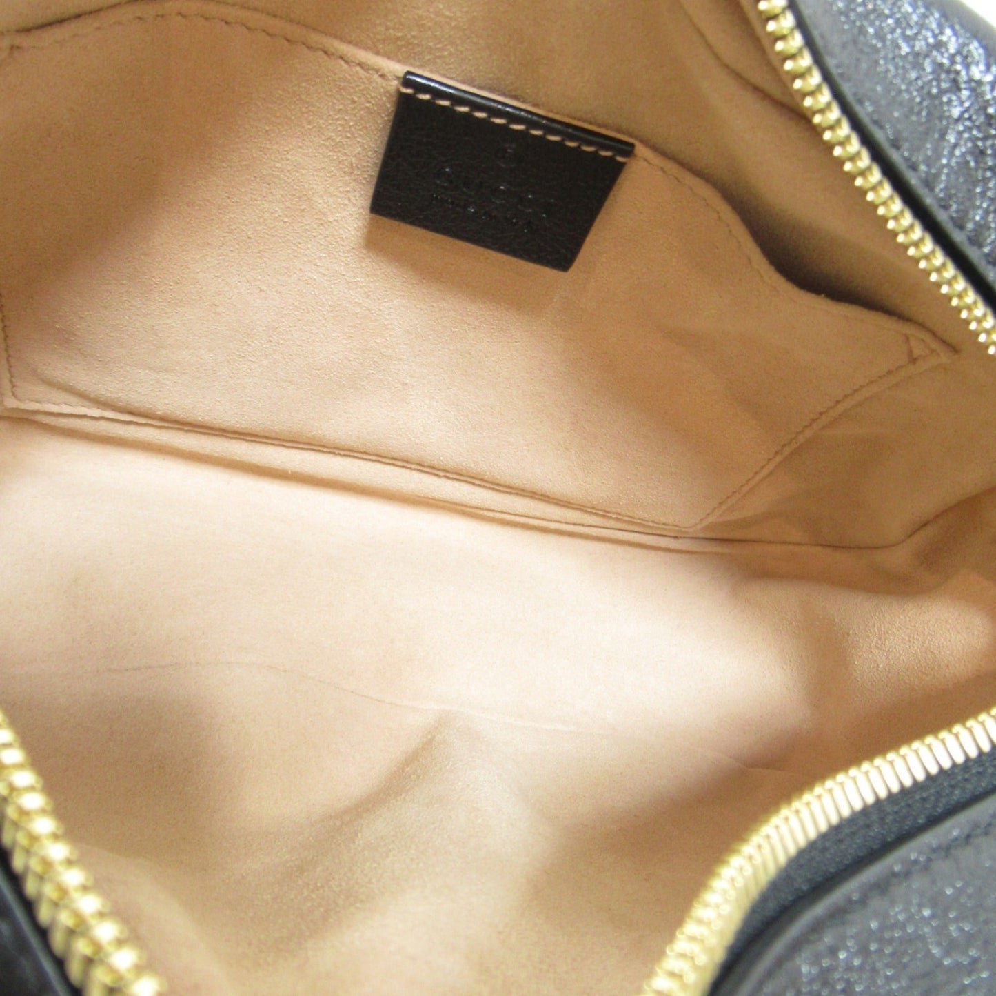 Gucci Beige Black Gg Canvas Leather Shoulder Bag