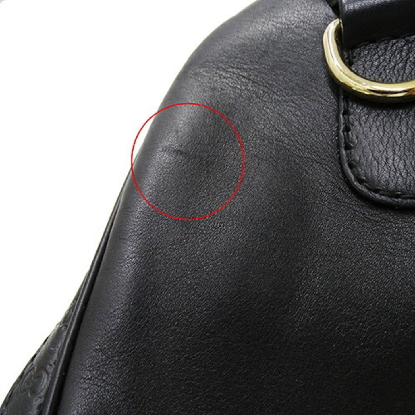 Gucci Microguccissima Black Leather Boston Bag Handbag Shoulder Bag