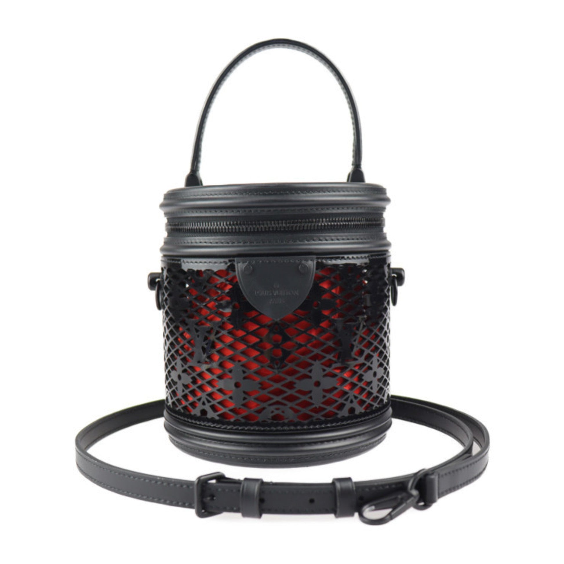 Louis Vuitton Black Leather Handbag Shoulder Bag ()