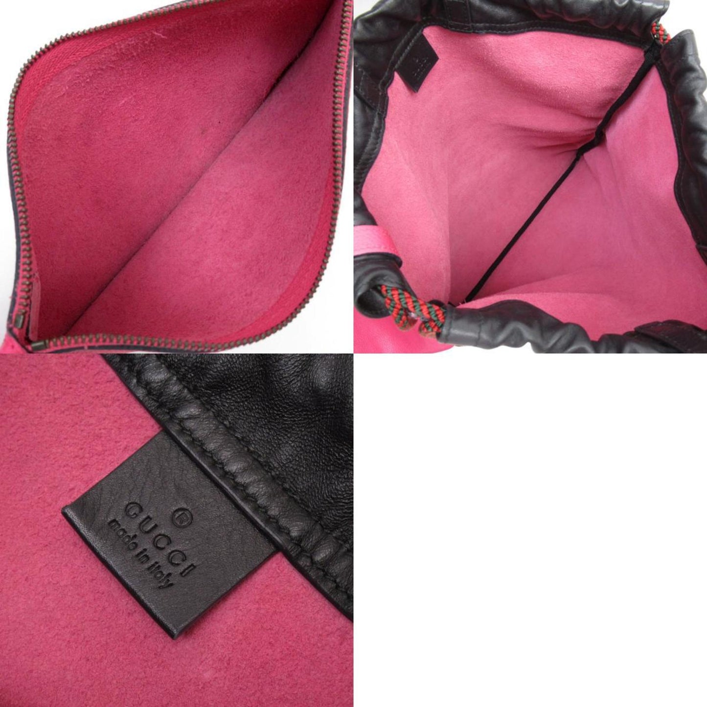 Gucci Black Pink Leather Backpack