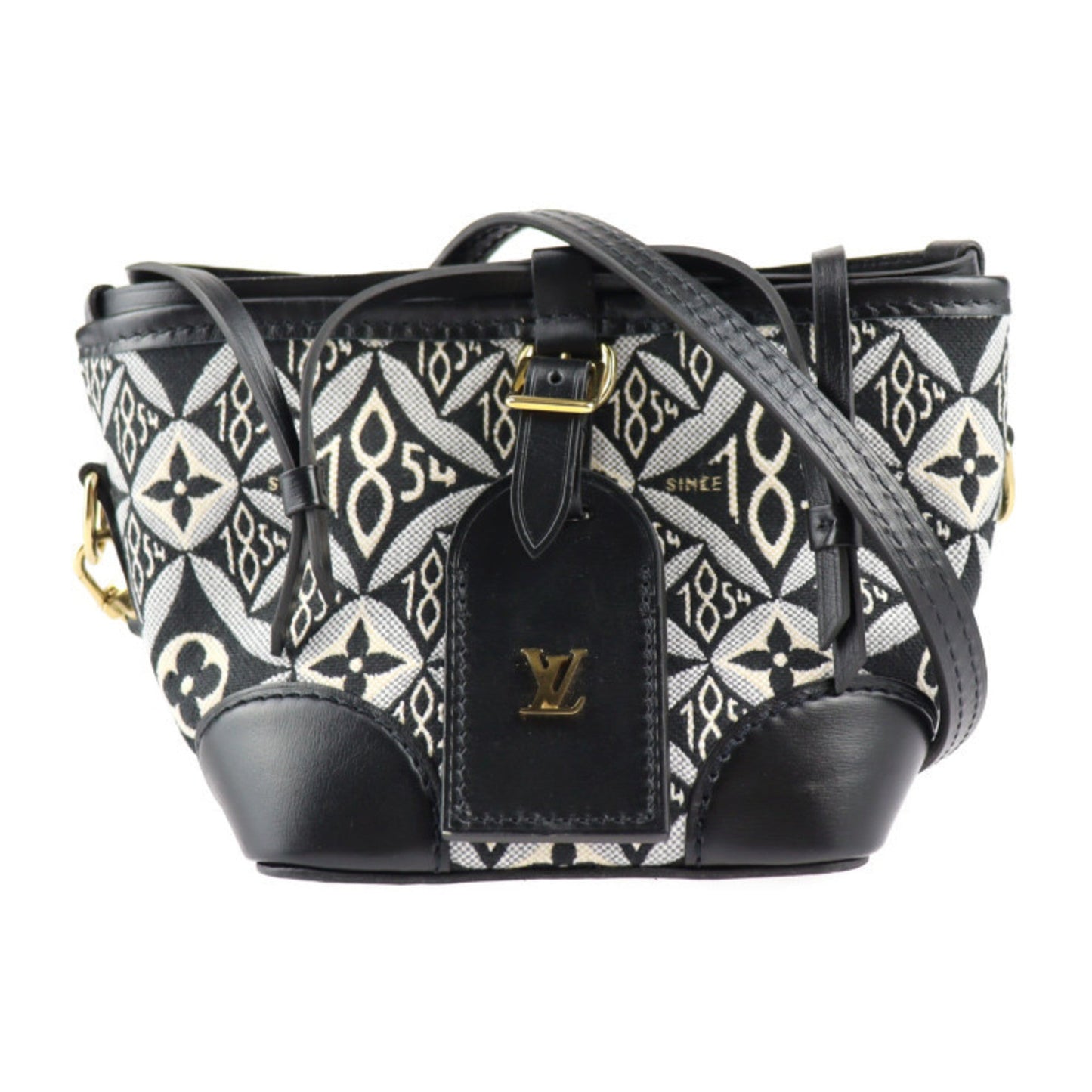 Louis Vuitton Black Canvas Leather Handbag Shoulder Bag Tote Bag ()