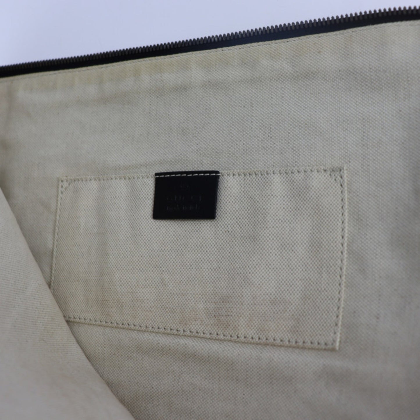 Gucci Gray Canvas Clutch Bag Handbag Pouch