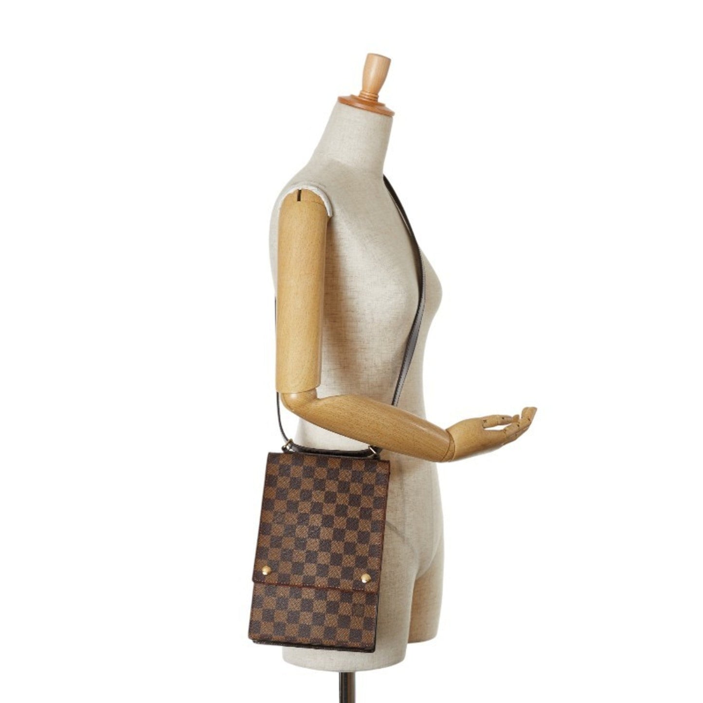 Louis Vuitton Damier Brown Damier Canvas Pvc Leather Shoulder Bag