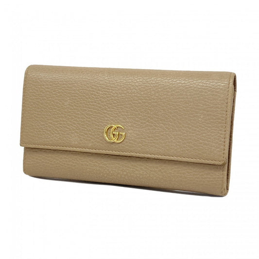 Gucci Beige Leather Long Wallet (Bi-Fold)