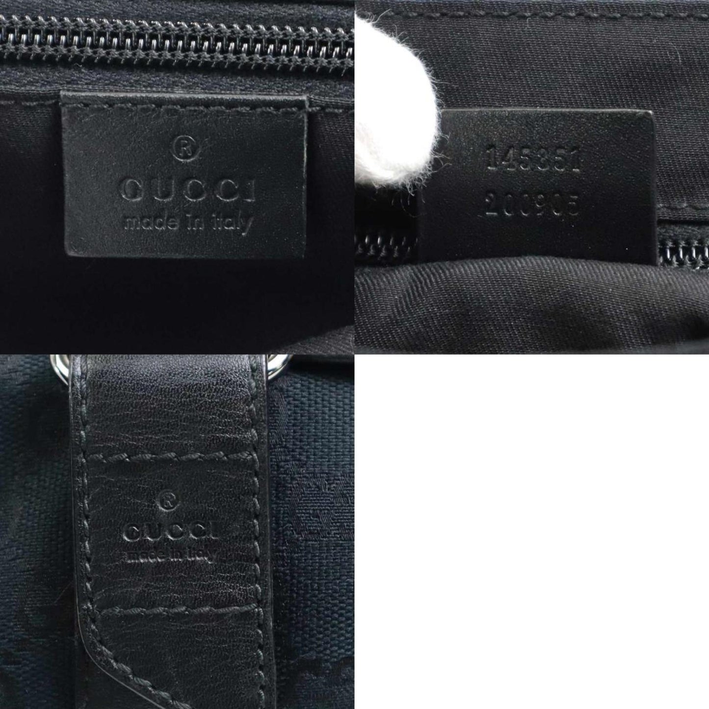 Gucci Black Canvas Leather Sling Bag