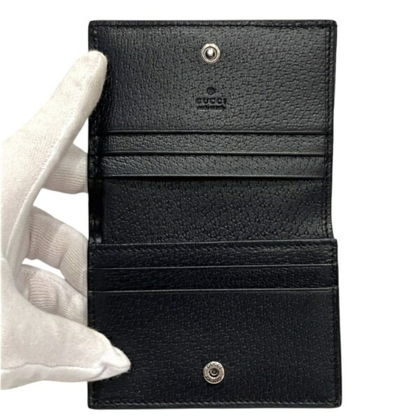 Gucci Navy Gg Supreme Leather Middle Wallet (Bi-Fold)