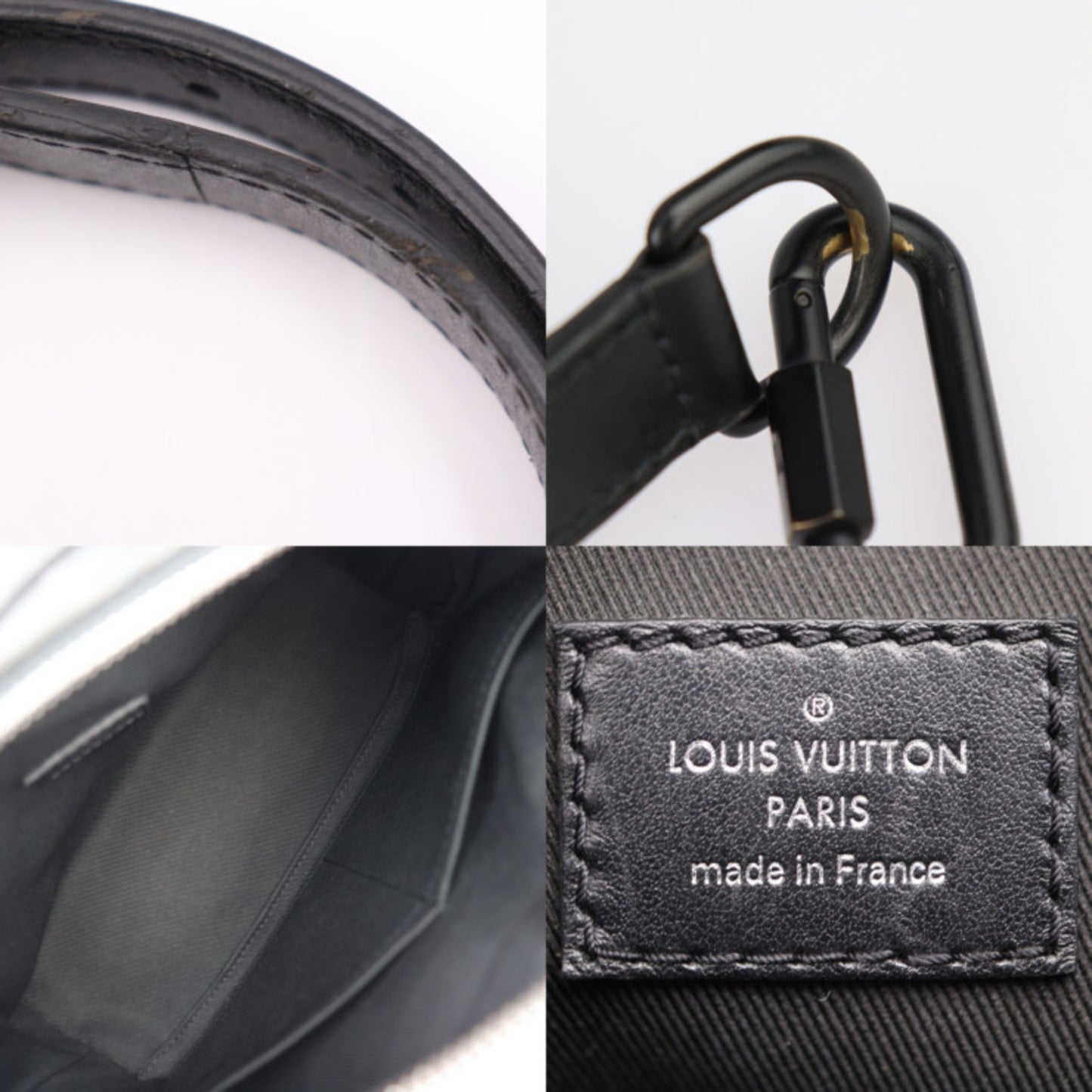 Louis Vuitton Black Monogram Eclipse Leather Clutch Bag Handbag Shoulder Bag