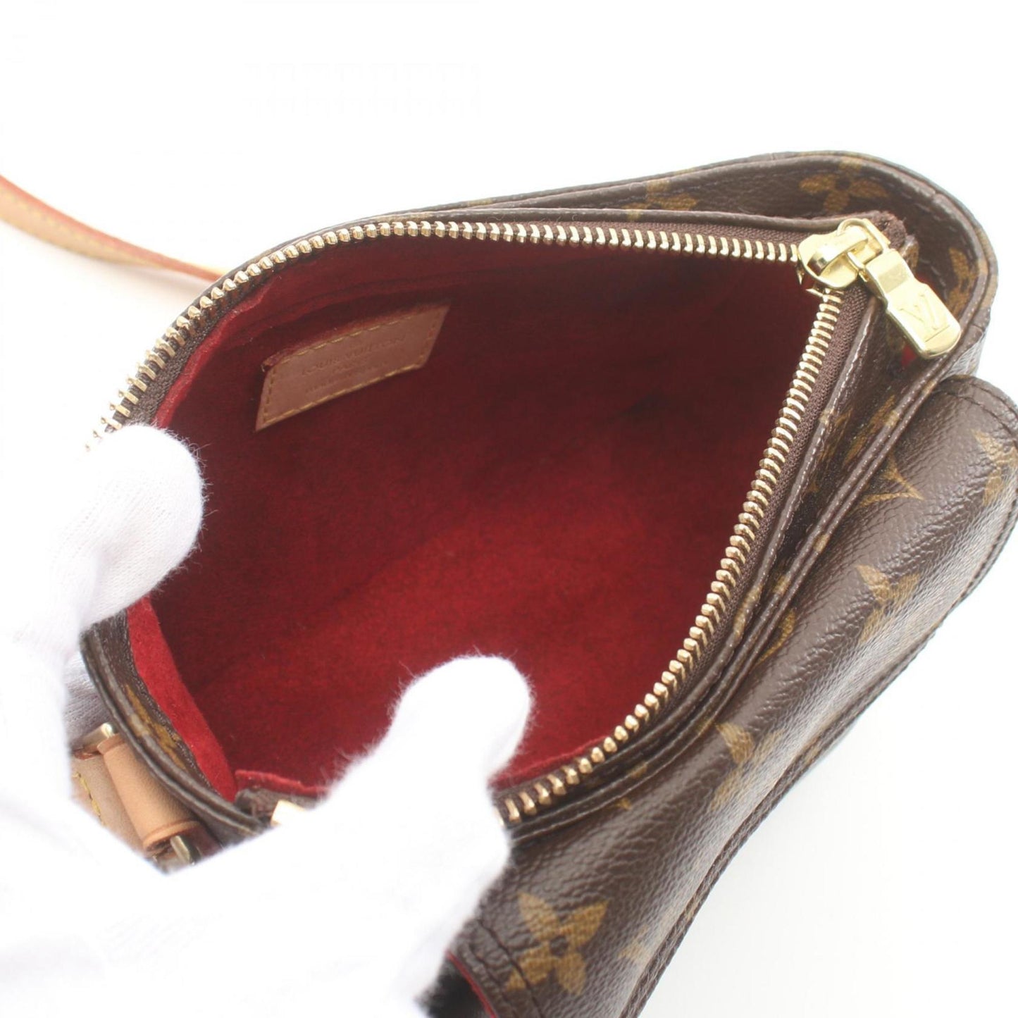 Louis Vuitton Brown Coated Canvas Leather Shoulder Bag