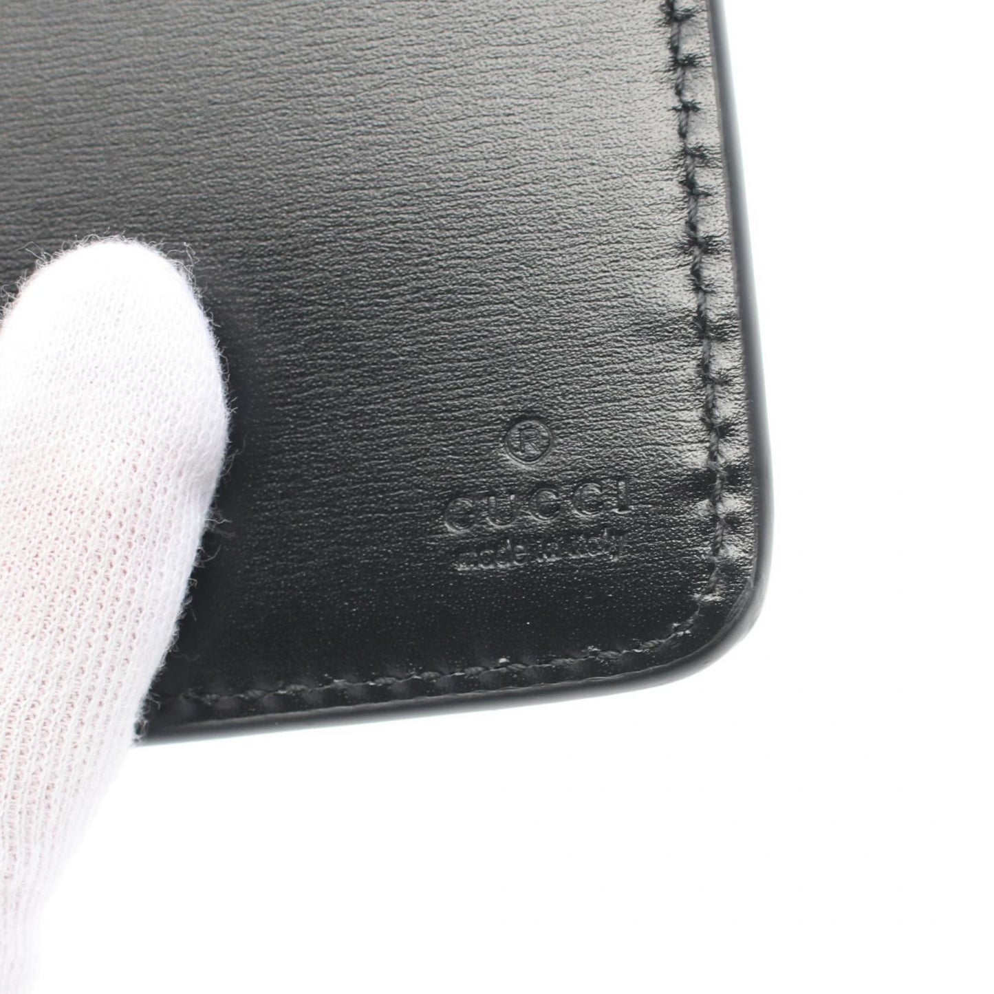 Gucci Black Canvas Leather Wallet (Bi-Fold)