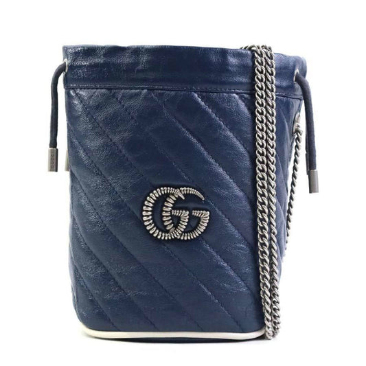 Gucci Navy Leather Shoulder Bag ()