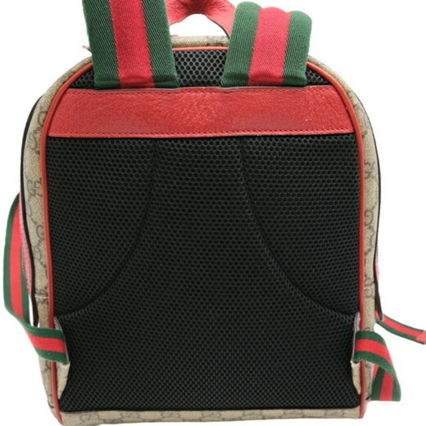 Gucci Beige Pink Red Color Gg Supreme Leather Backpack