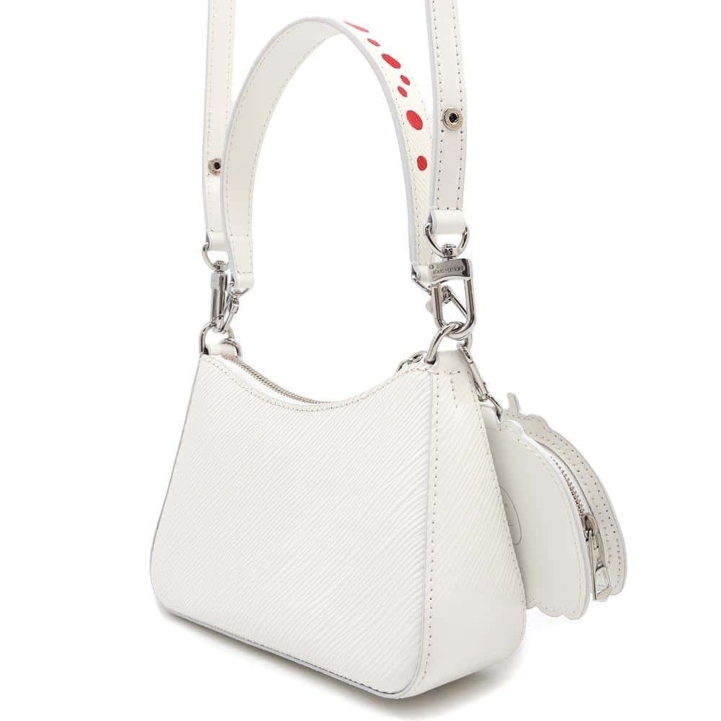 Louis Vuitton Blanc Red Color White Epi Leather Handbag Pouch Shoulder Bag