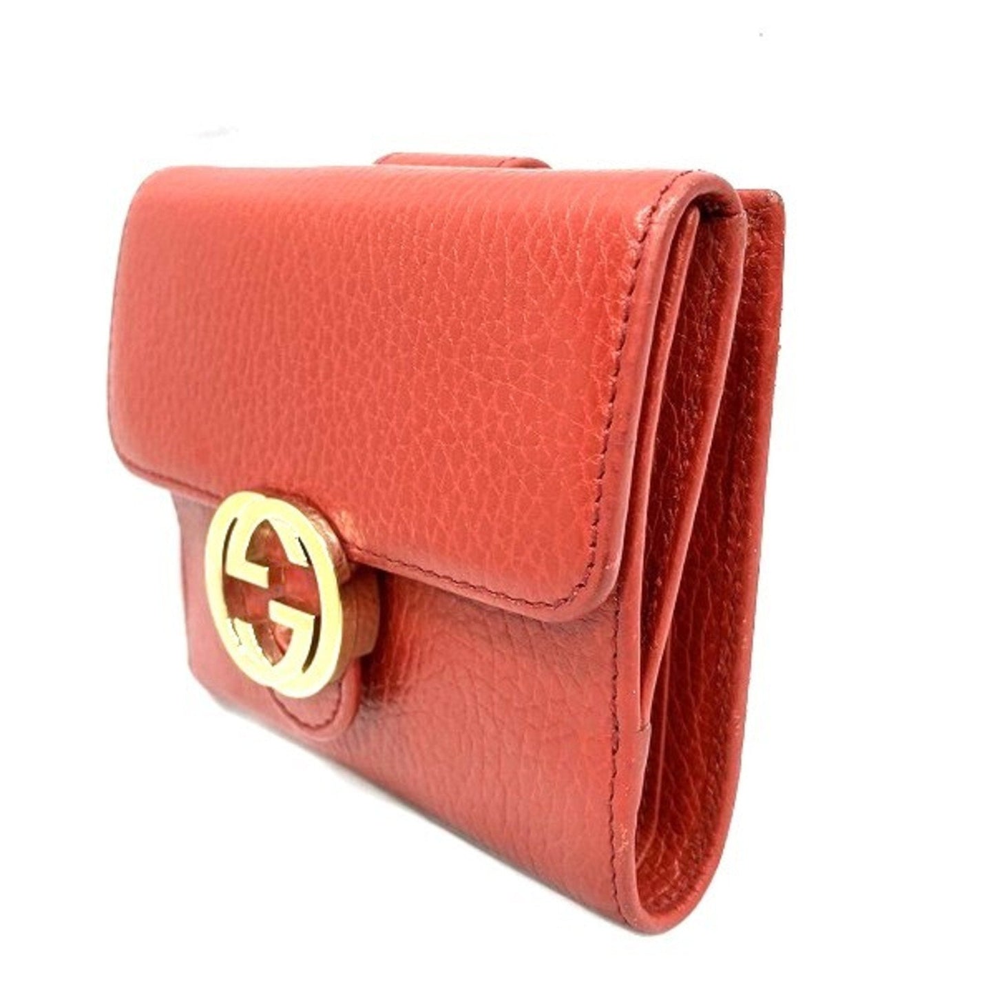 Gucci Red Color Leather Wallet (Bi-Fold)