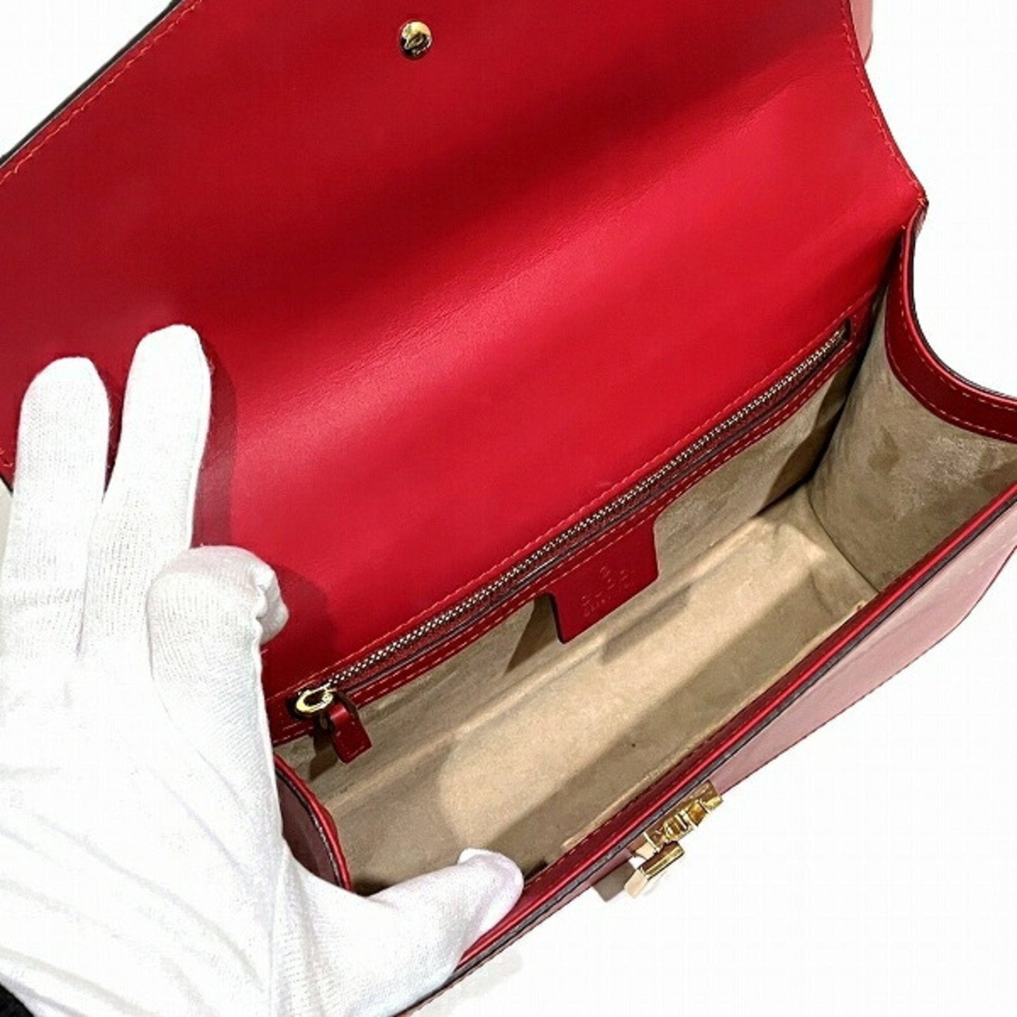 Gucci Red Color Leather Shoulder Bag